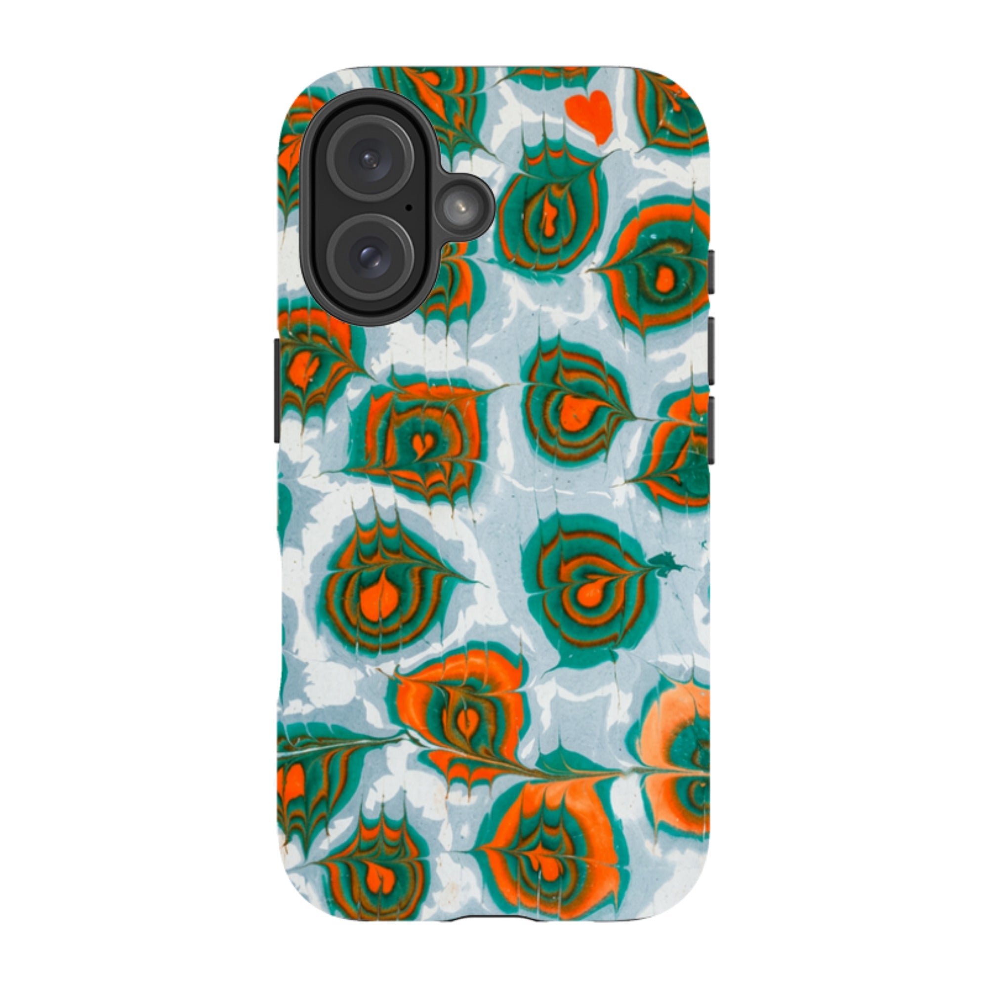 iPhone Tough Case - Teal & Orange Marble
