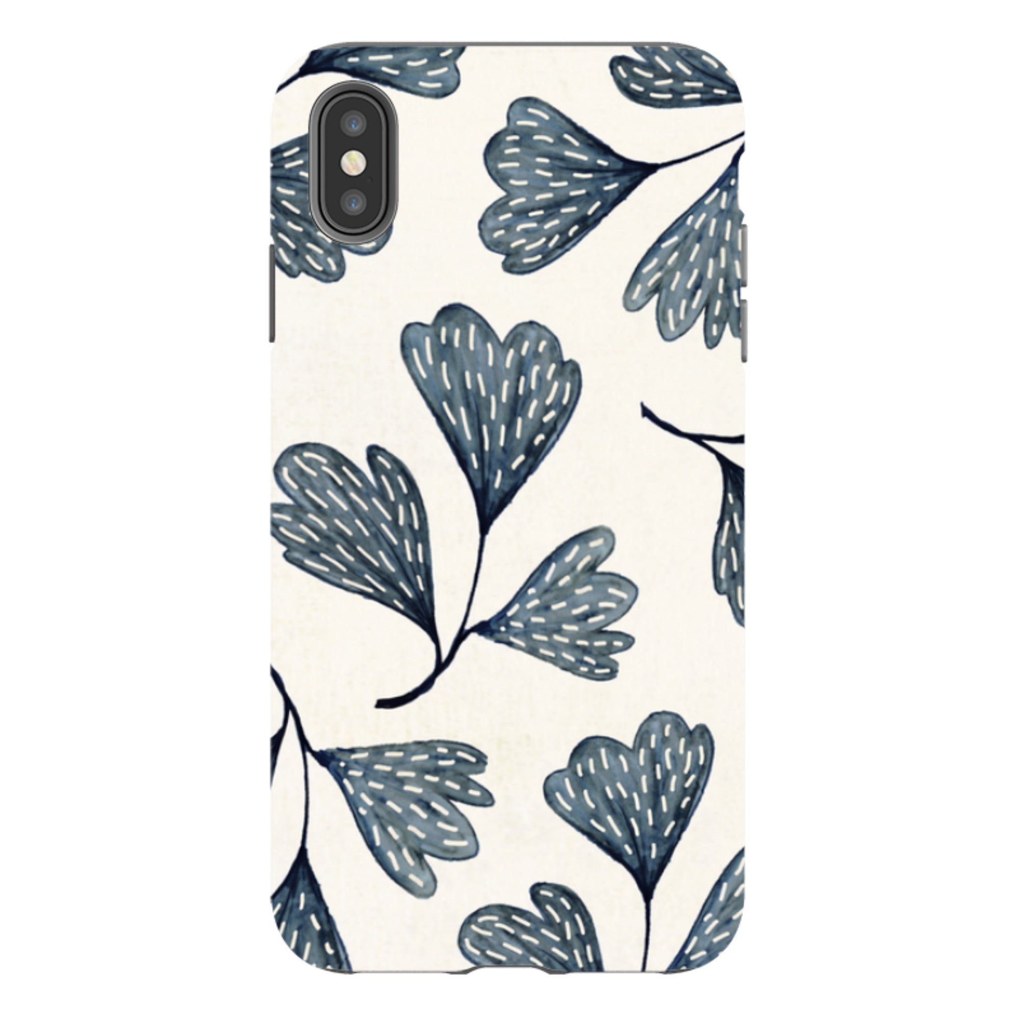 iPhone Tough Case - Indigo Leaves By Katherine Quinn