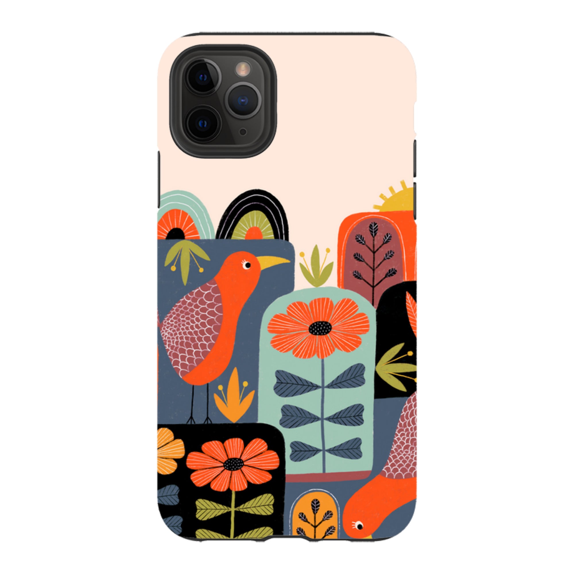 iPhone Tough Case - Folky Birds III By Suzy Taylor