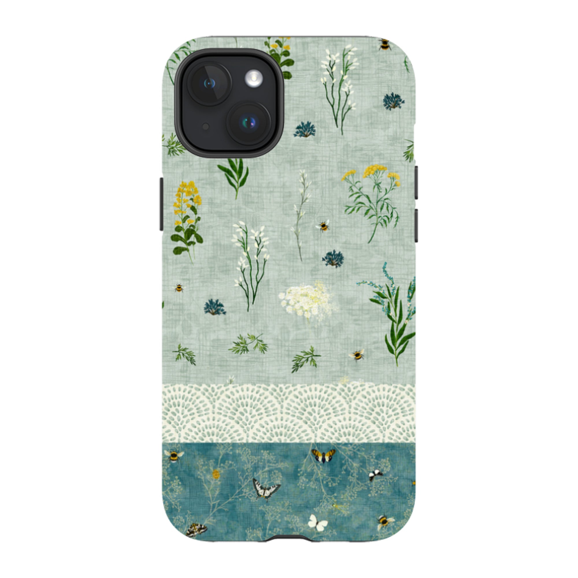 iPhone MagSafe Tough Case - Song Bird Florals and Bees 2 By Katherine Quinn