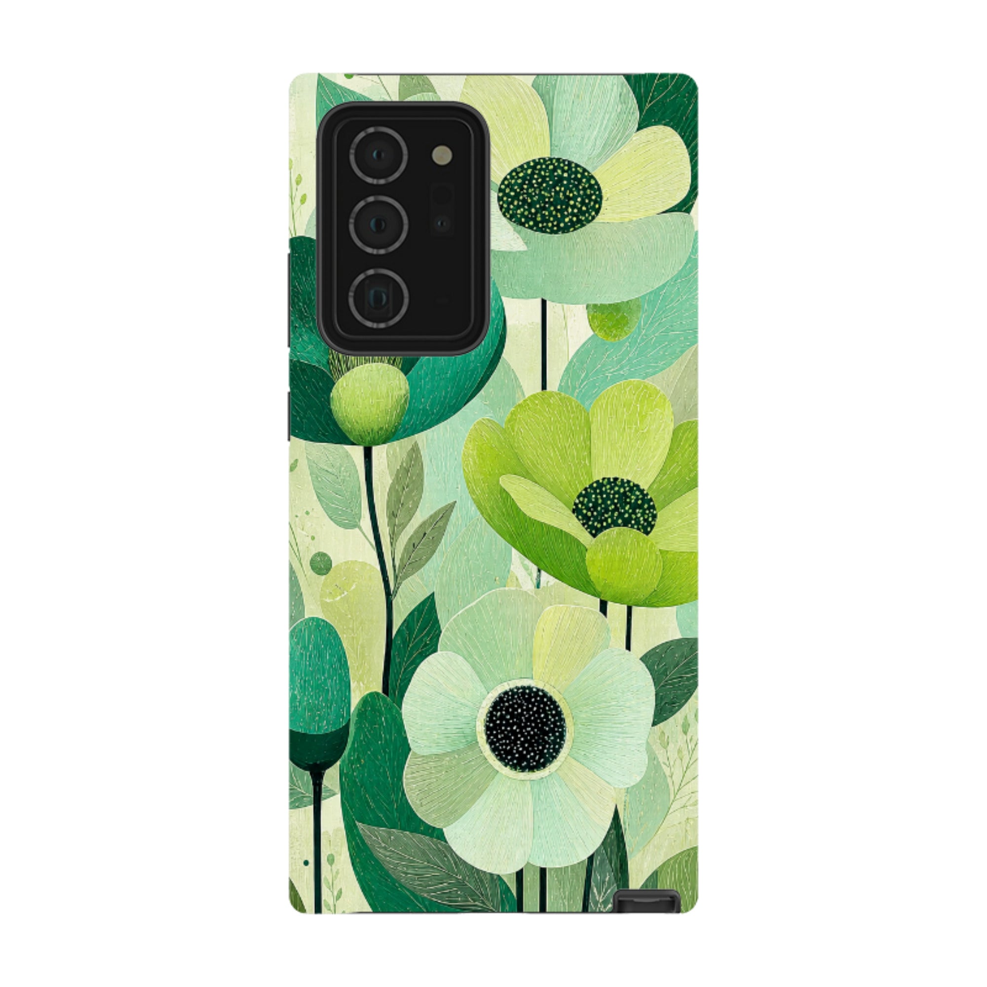 Samsung Tough Case - Mint Woodgrain Floral