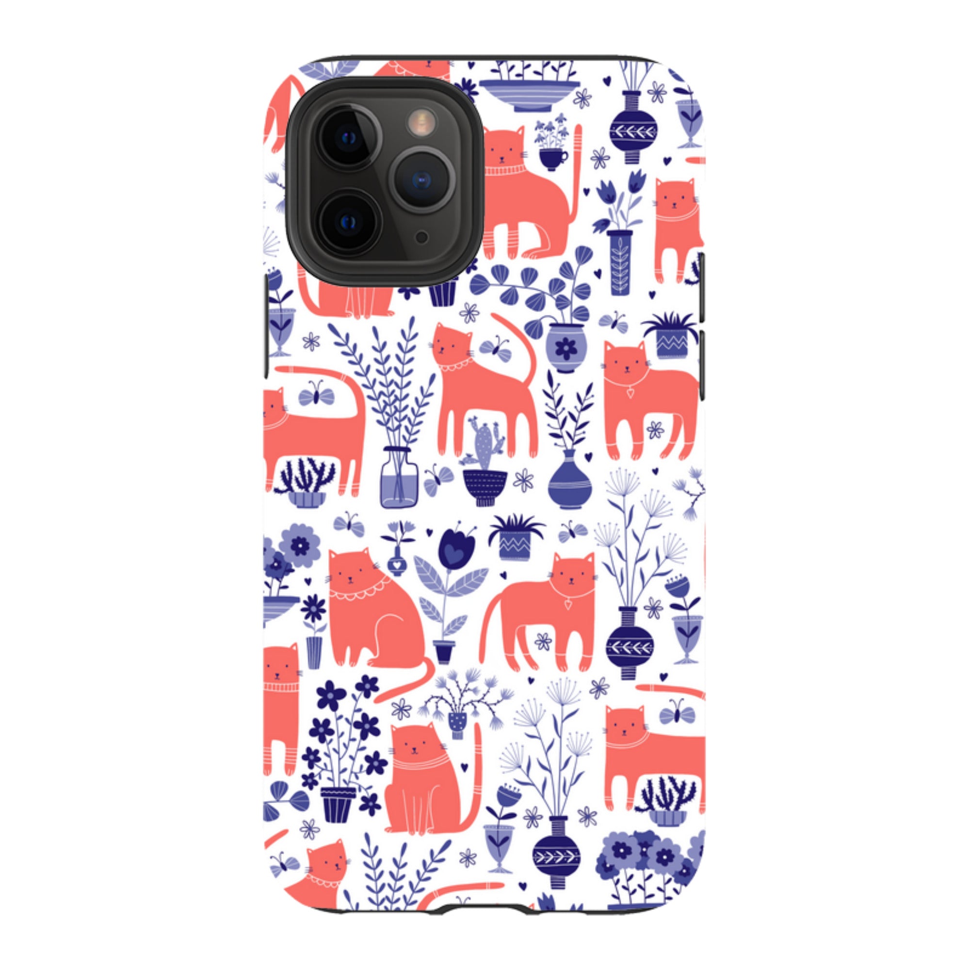 iPhone Tough Case - Coral Cats By Suzy Taylor