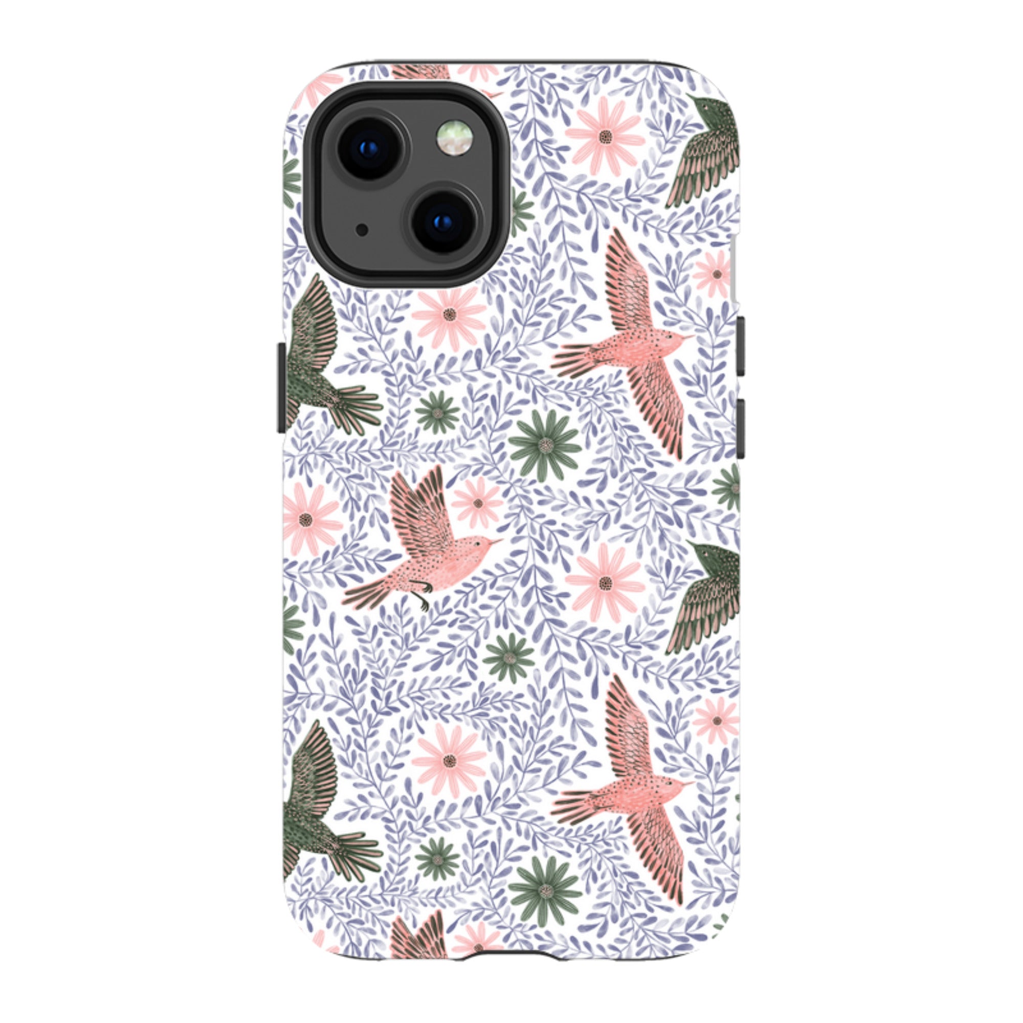 iPhone Tough Case - Bird Pattern Blue By Lee Foster Wilson