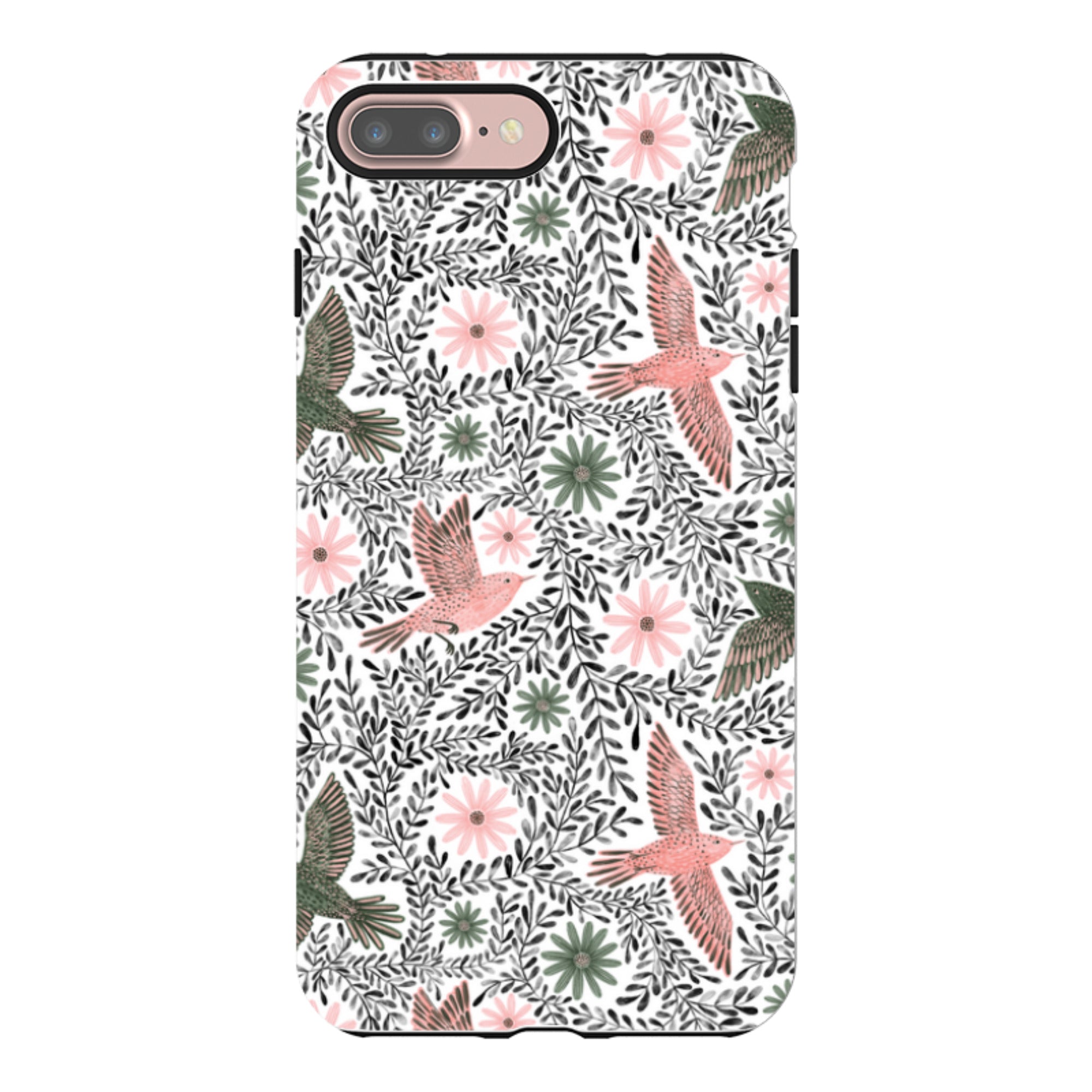 iPhone Tough Case - Bird Pattern Black By Lee Foster Wilson