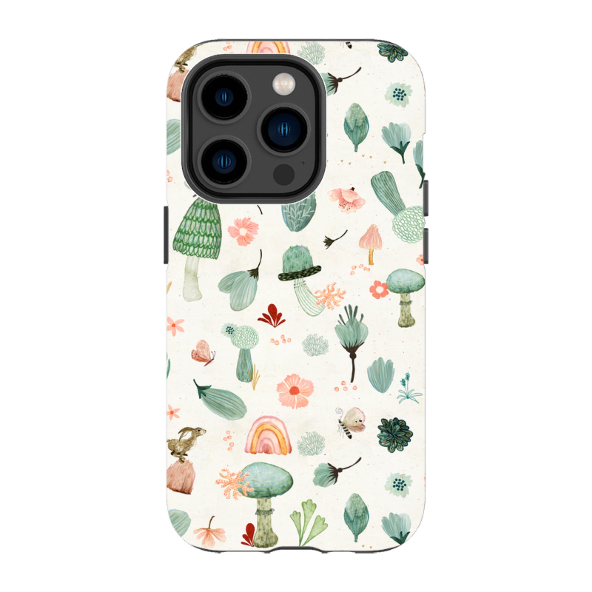 iPhone Tough Case - Mushroom World Cream By Katherine Quinn