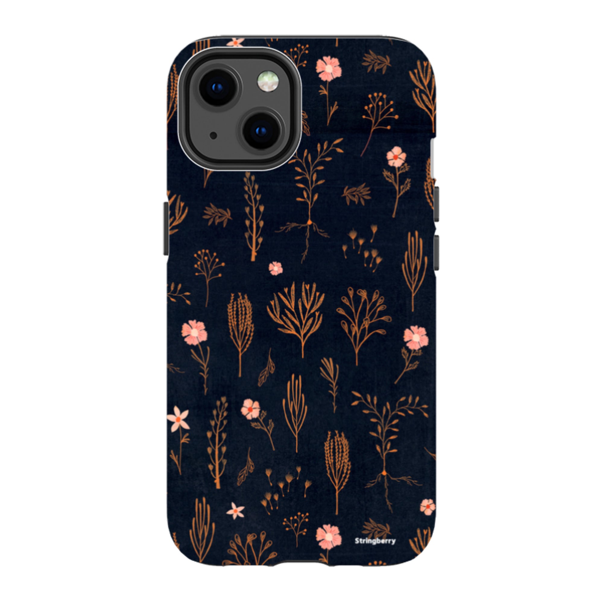 iPhone Tough Case - Floral Light Orange And Pink By Katherine Quinn