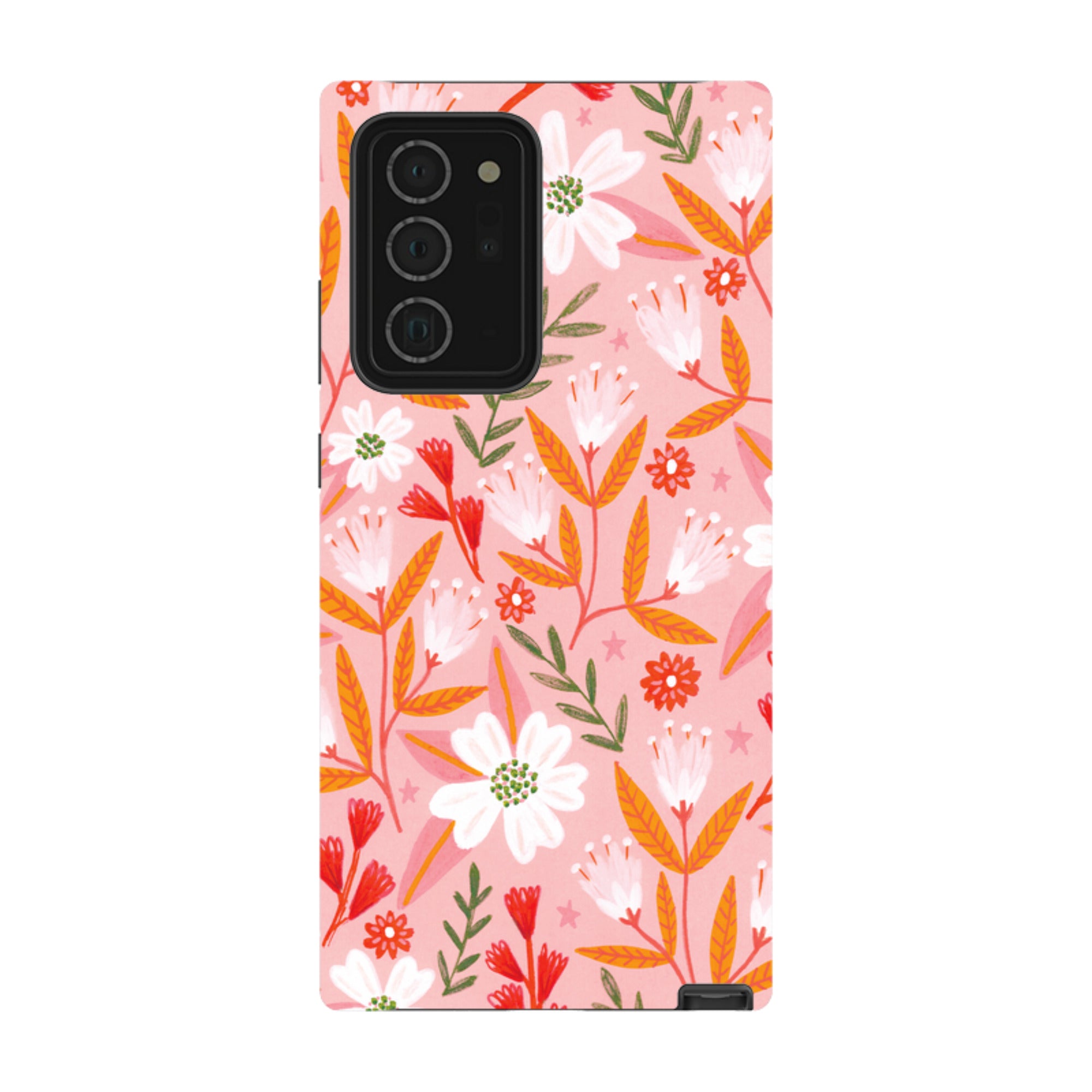 Samsung Tough Case - Pink And Orange Florals By Lee Foster Wilson