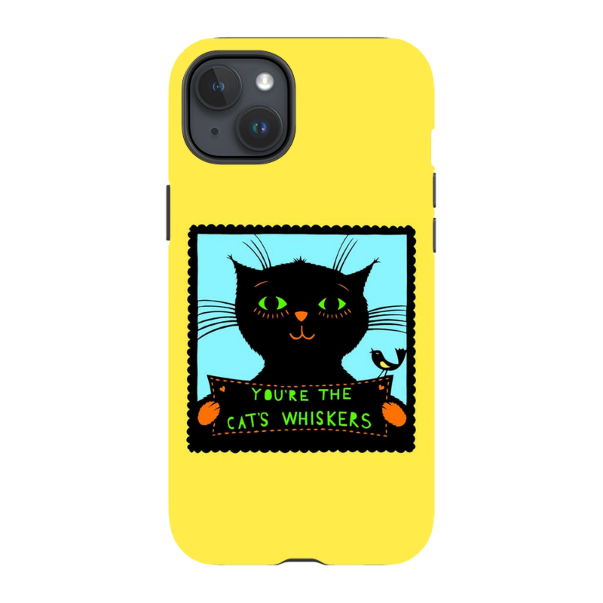 iPhone Tough Case - Cats Whiskers Yellow By Suzy Taylor