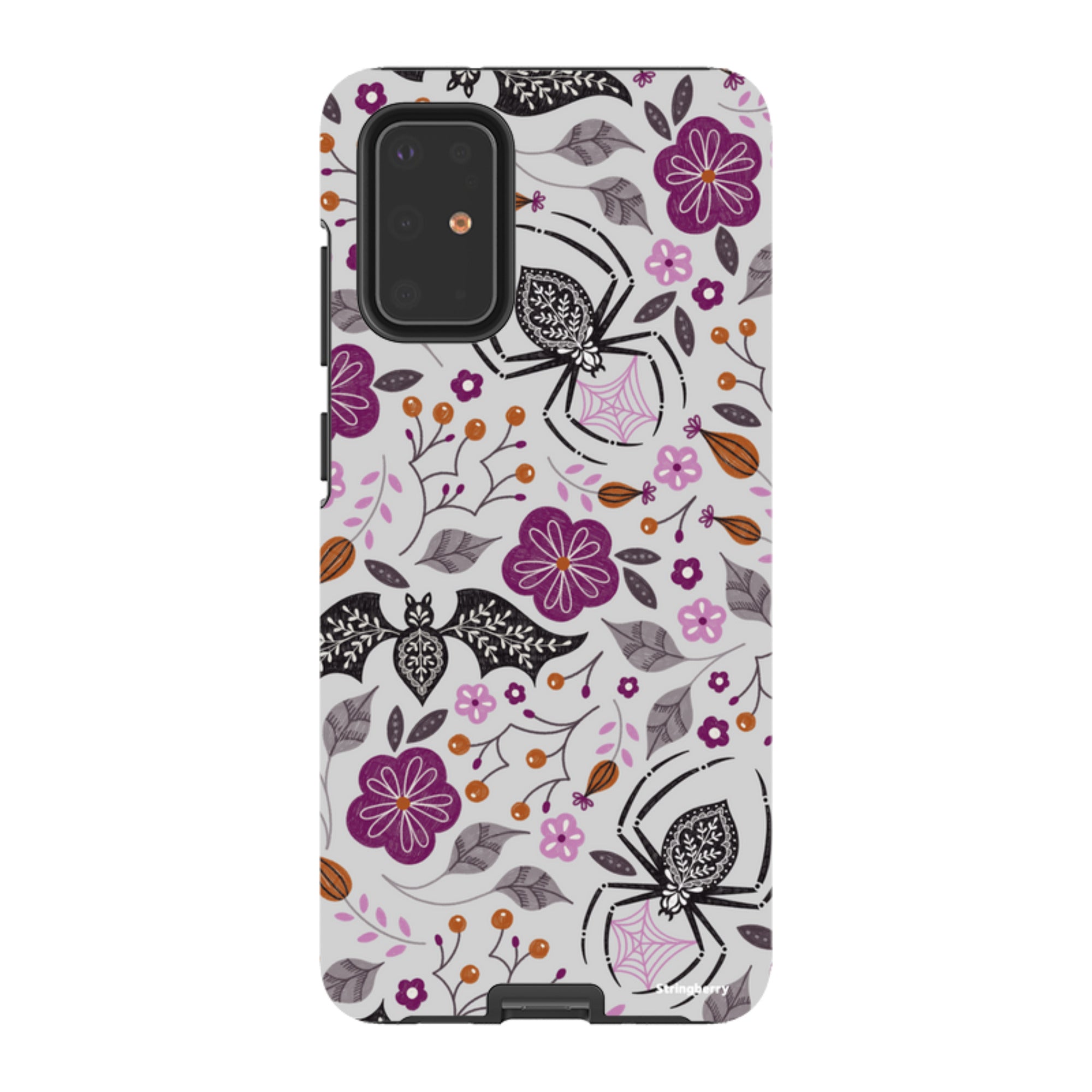 Samsung Tough Case - SpiderBat Pattern Grey By Jenny Zemanek