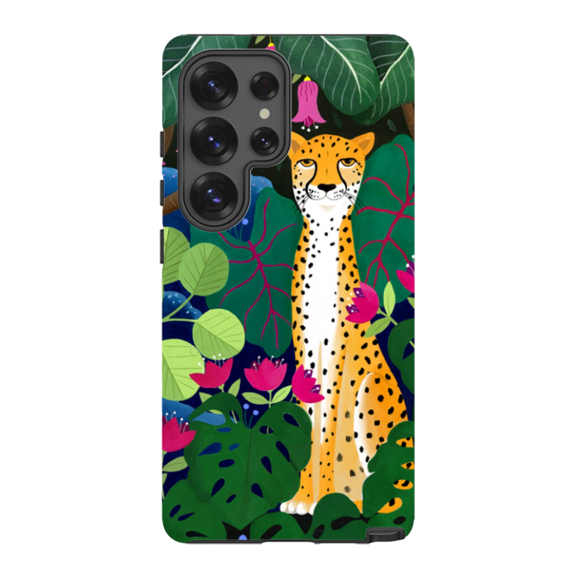 Samsung Tough Case - Cheetah And Monstera By Bex Parkin