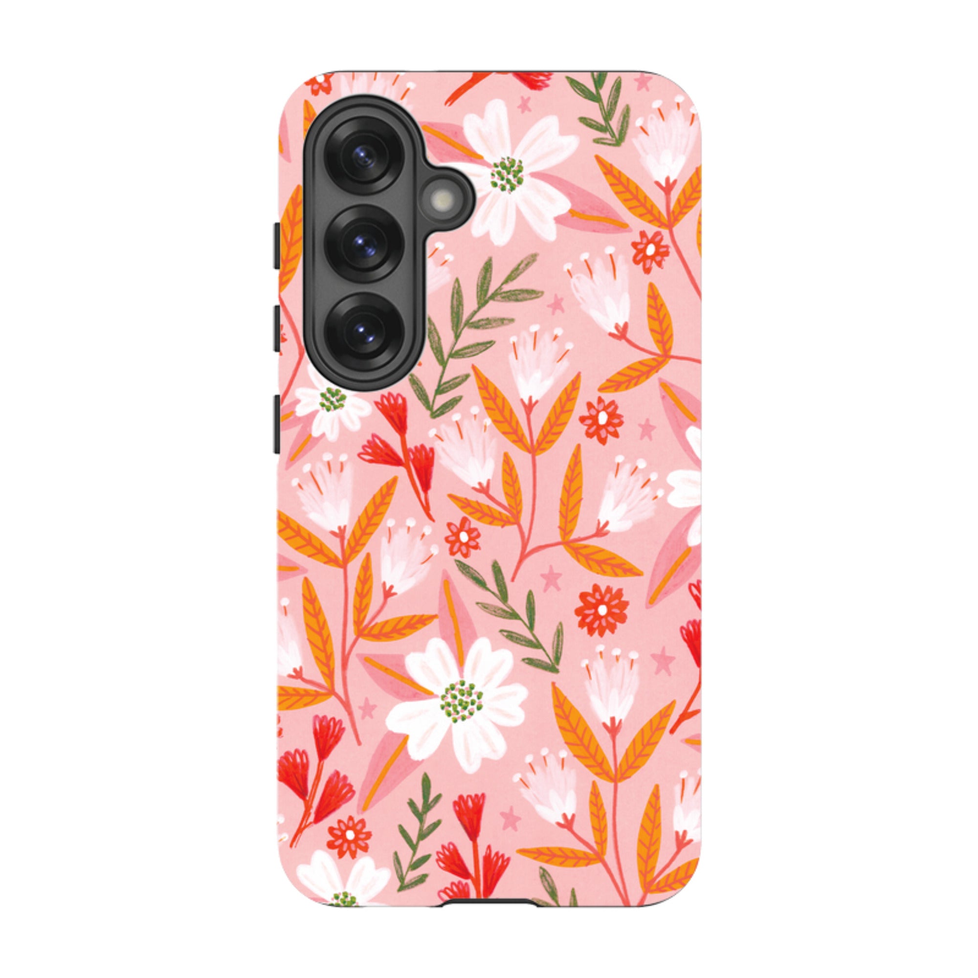 Samsung Tough Case - Pink And Orange Florals By Lee Foster Wilson