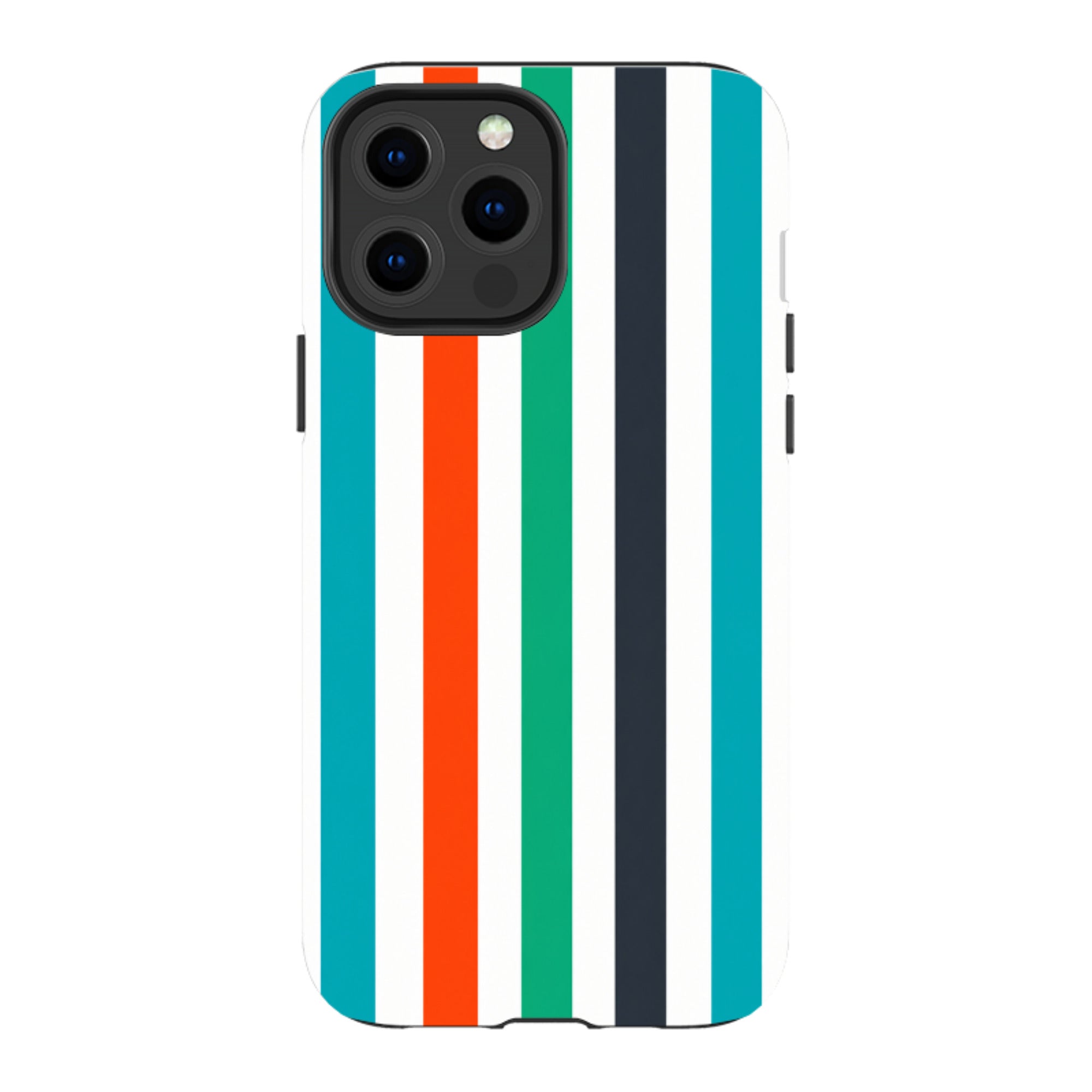 iPhone Tough Case - Orange & Teal Stripe