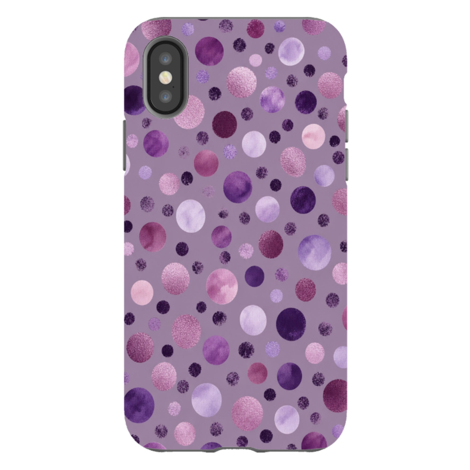 iPhone Tough Case - Mauve Polka Dot