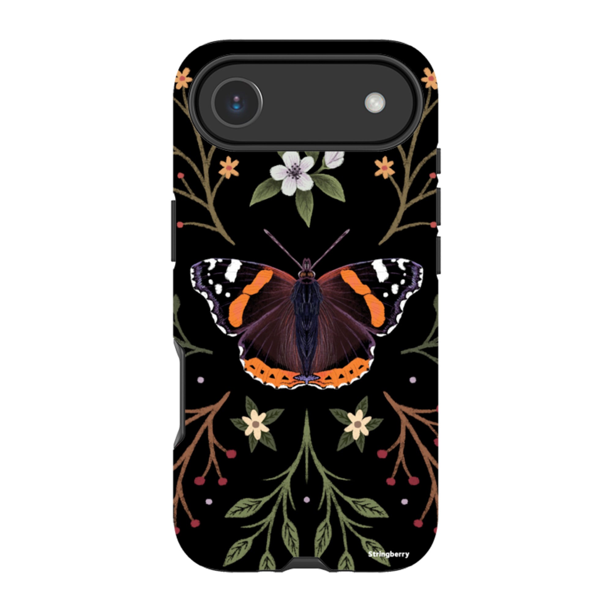 iPhone MagSafe Tough Case -  Red Admiral Butterfly By Anna Stead