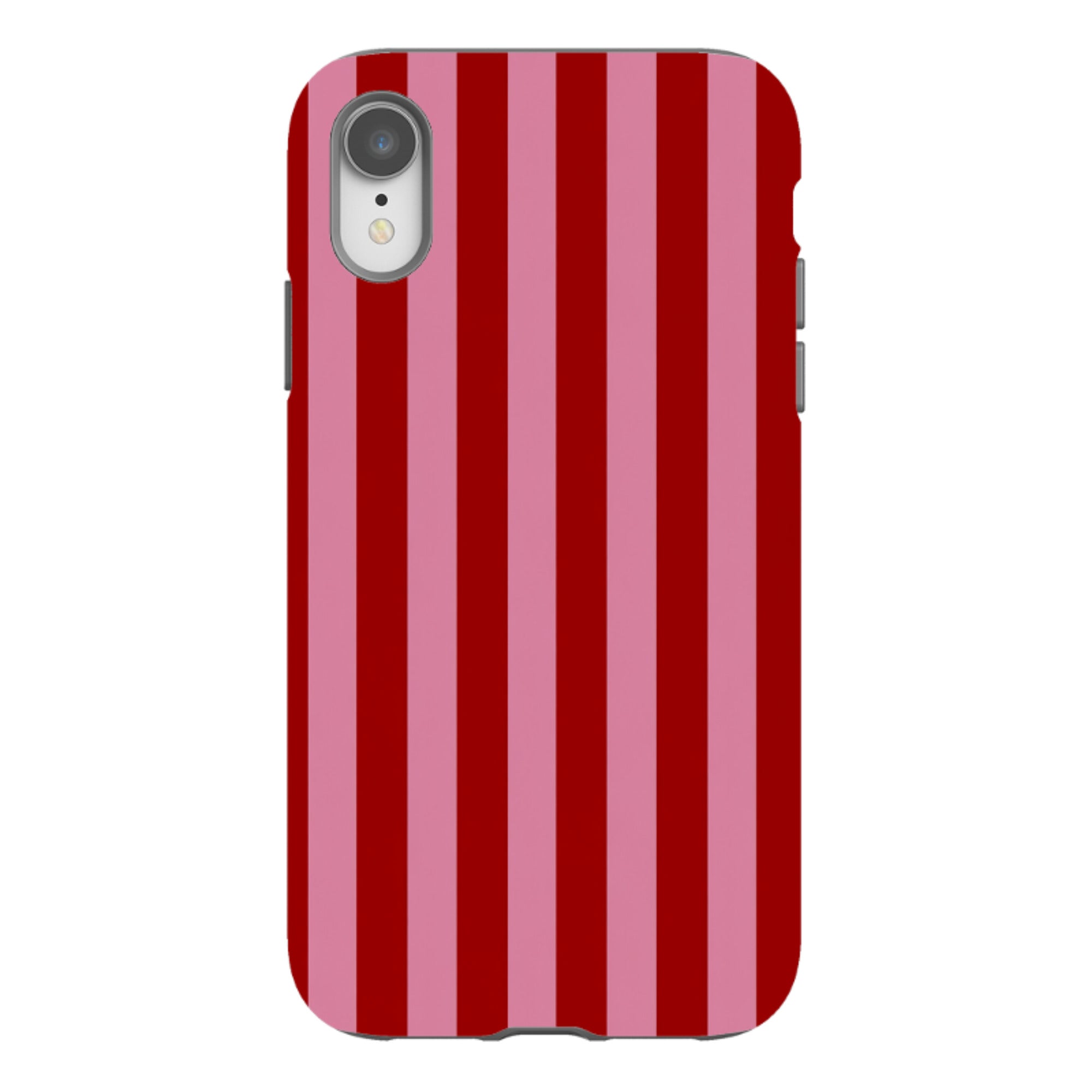 iPhone Tough Case - Burgundy & Pink Stripe