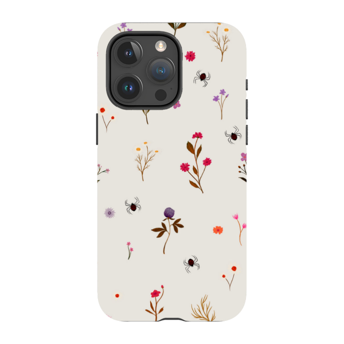 iPhone Tough Case - Florals and Spiders - Stone By Katherine Quinn