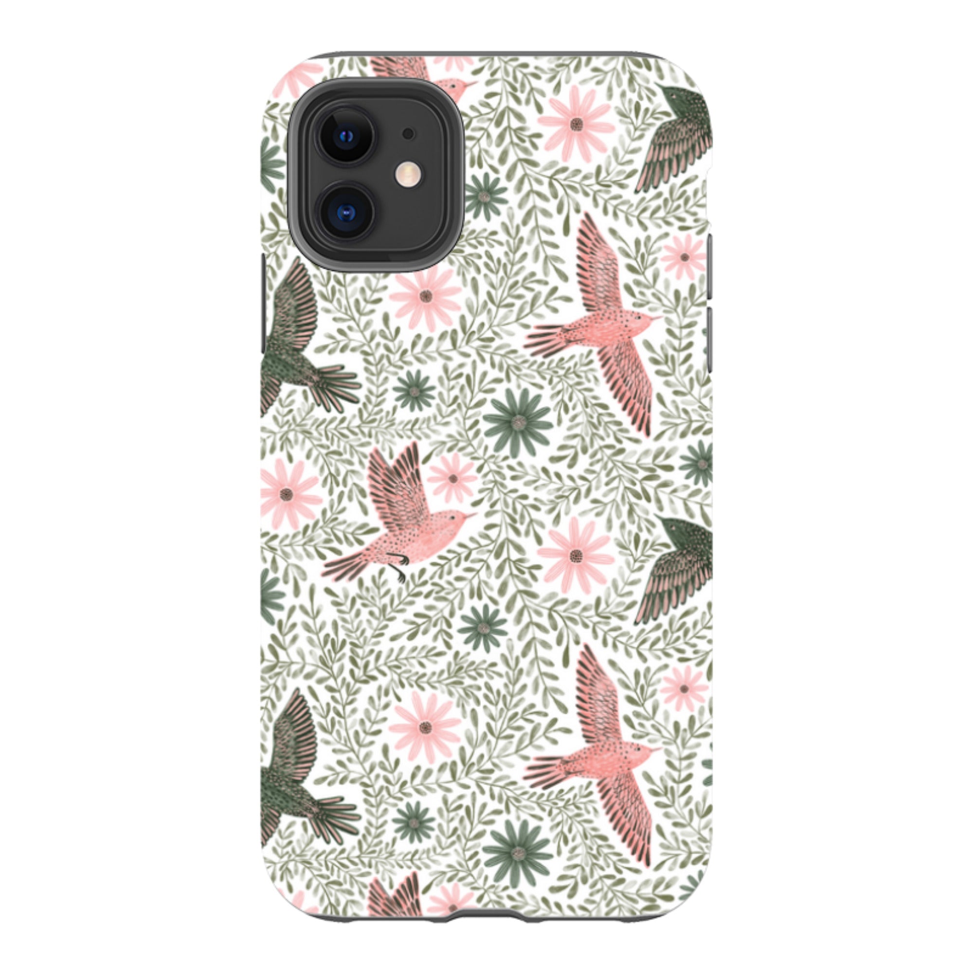 iPhone Tough Case - Bird Pattern Green By Lee Foster Wilson