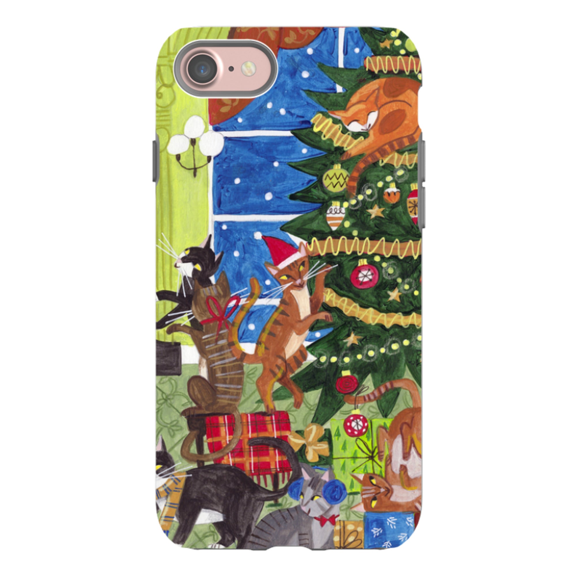 iPhone Tough Case - Christmas Cats By Caroline Bonne Muller