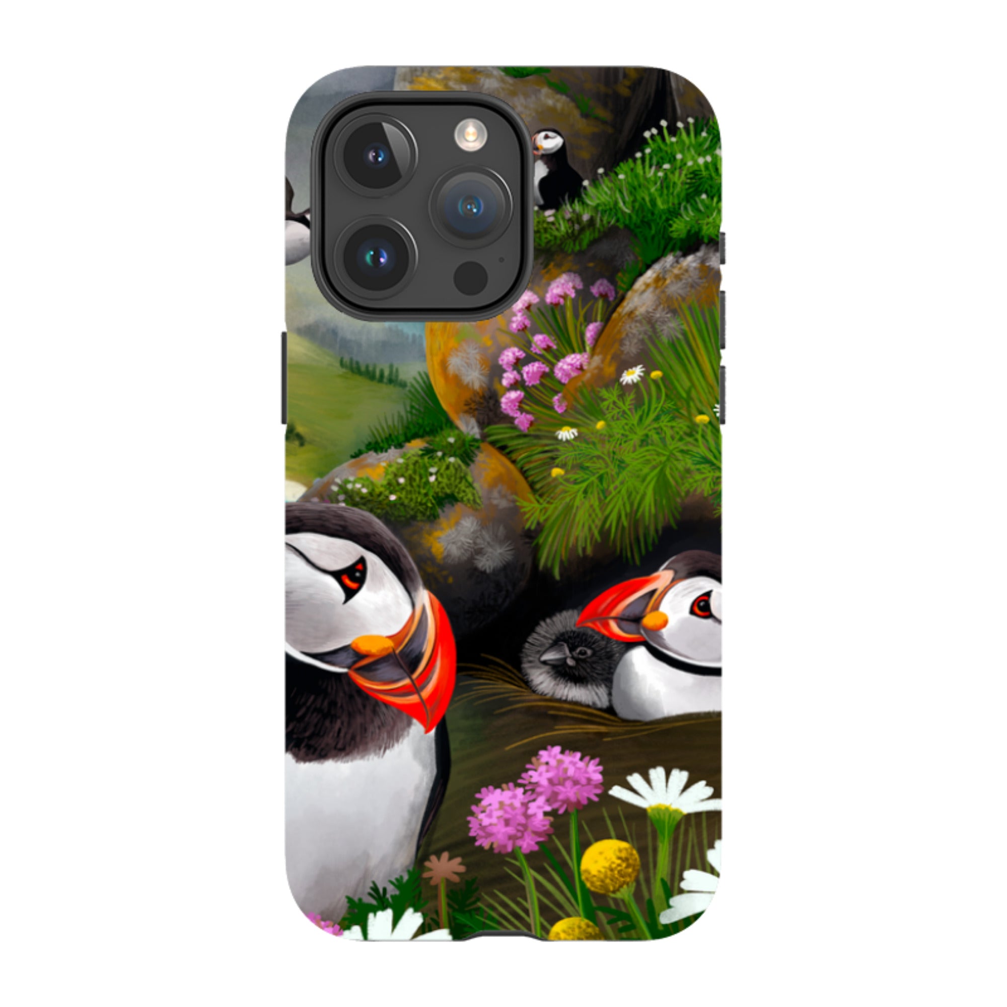 iPhone Tough Case - Puffin Family By Anna Stead