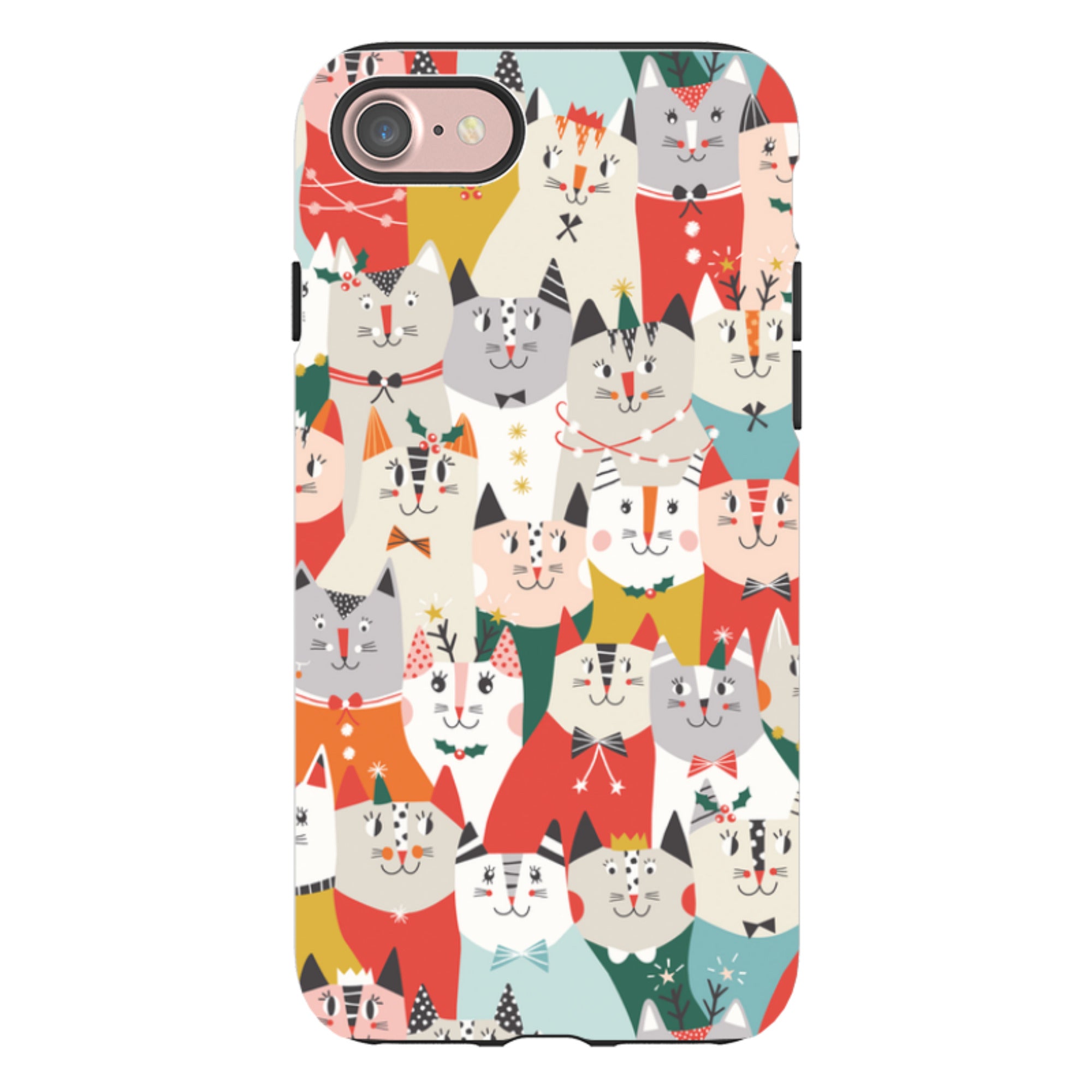 iPhone Tough Case - Christmas Cats By Ali Brookes