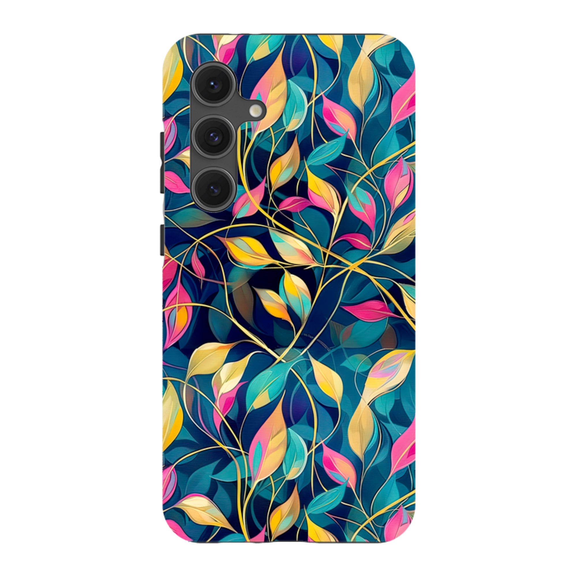 Samsung Tough Case - Pink and Teal Leaves