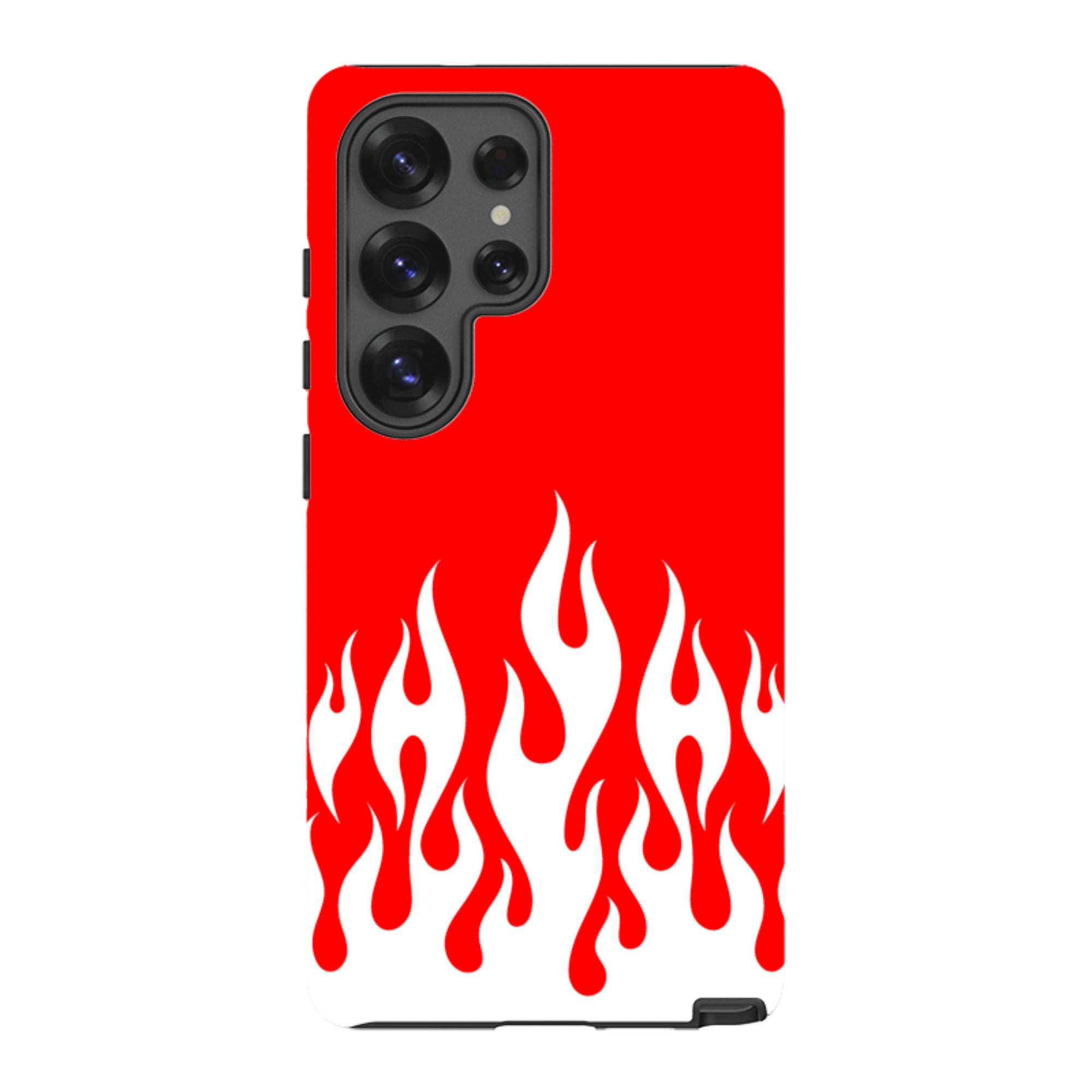 Samsung Tough Case - White Flames Red
