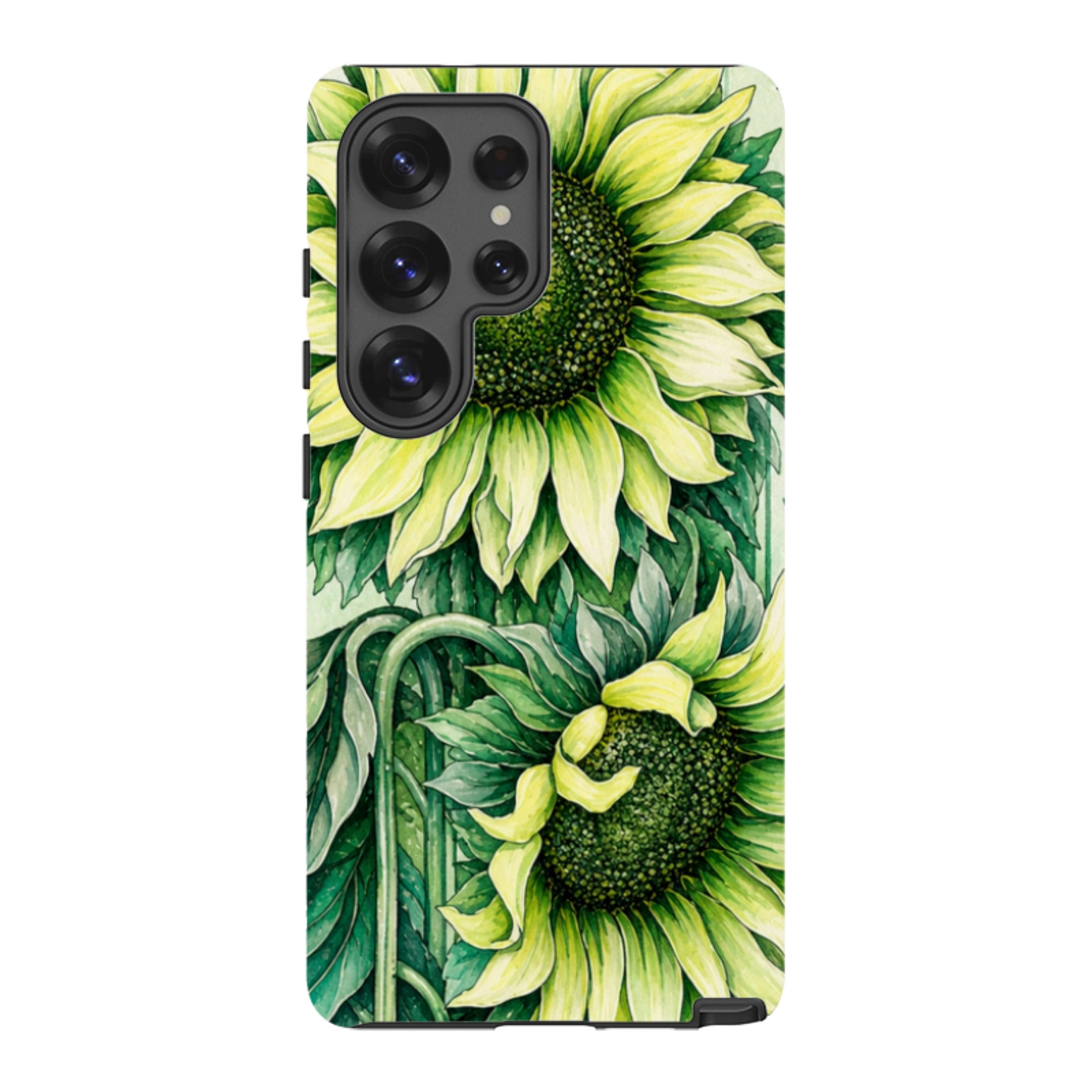 Samsung Tough Case - Sage Green Sunflower