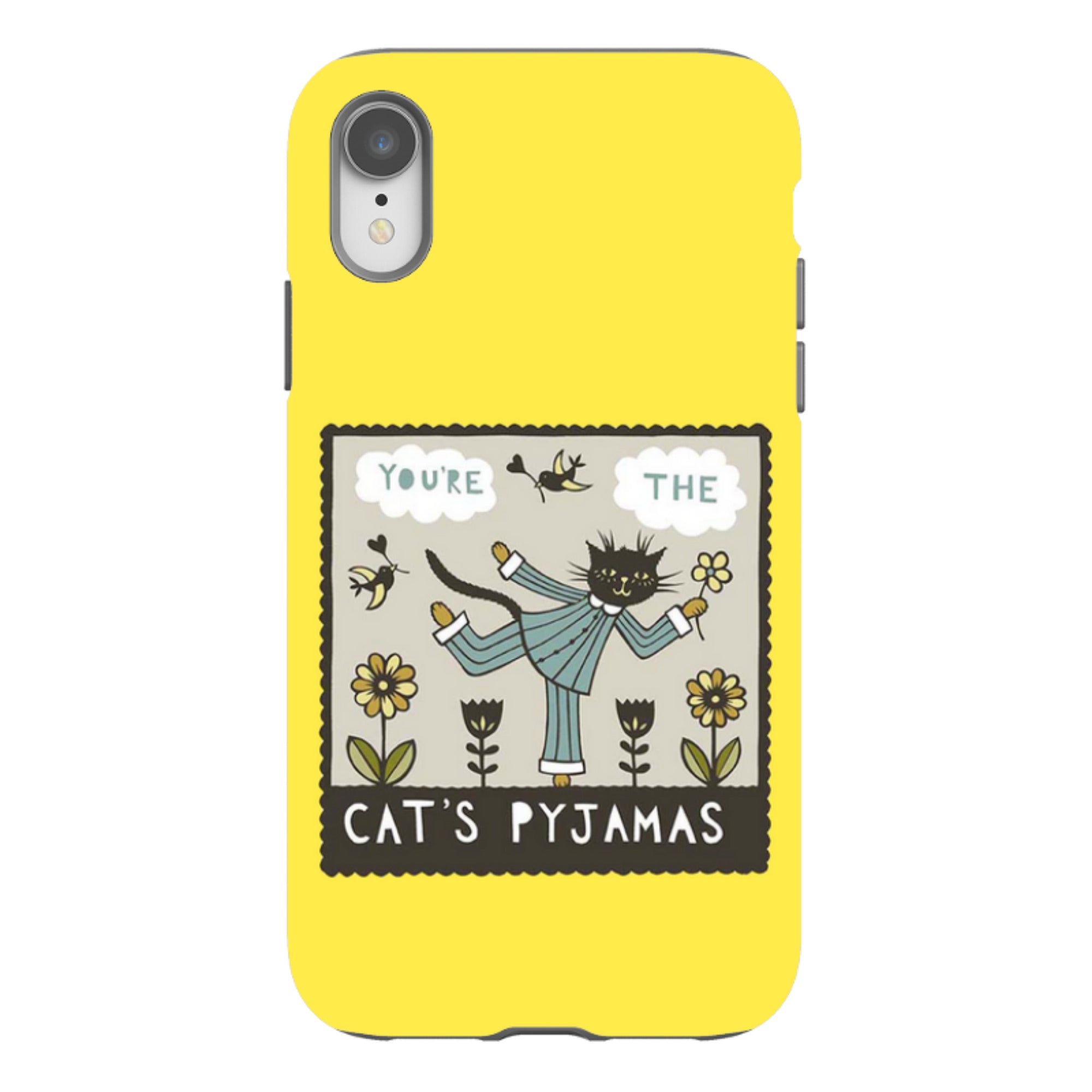 iPhone Tough Case - Cats Pyjamas Yellow By Suzy Taylor