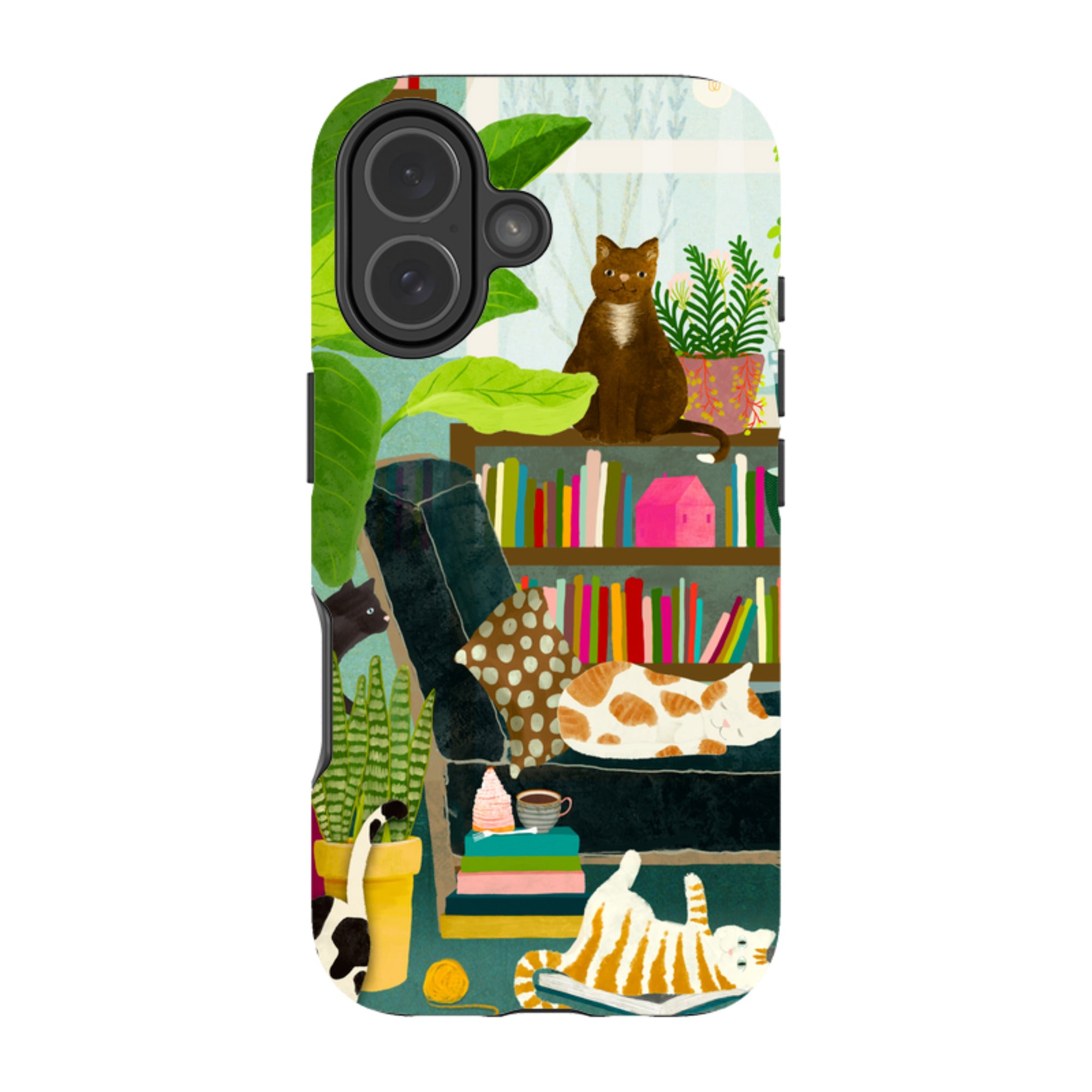 iPhone Tough Case - Cat Library By Katherine Quinn