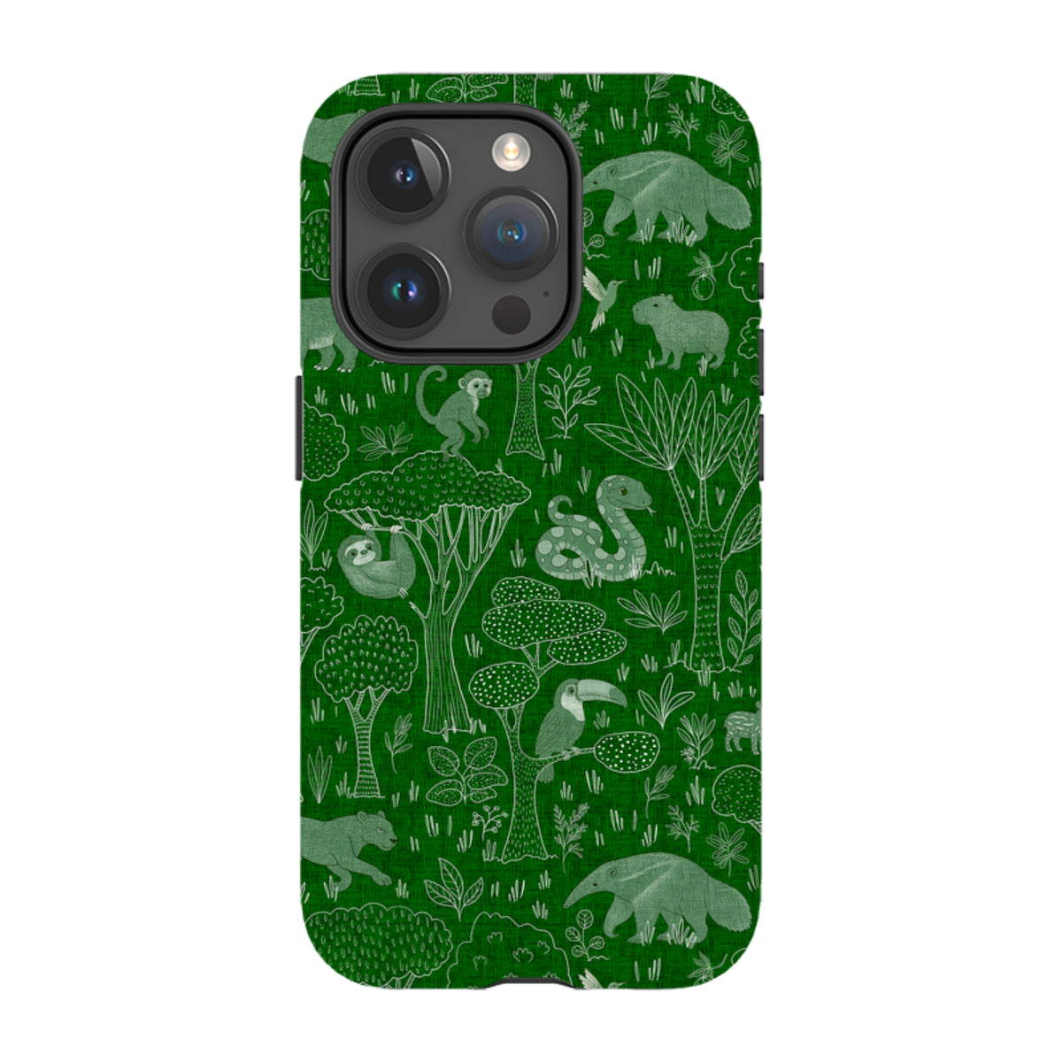 iPhone Tough Case - Tropical Jungle Animals green By Katherine Quinn