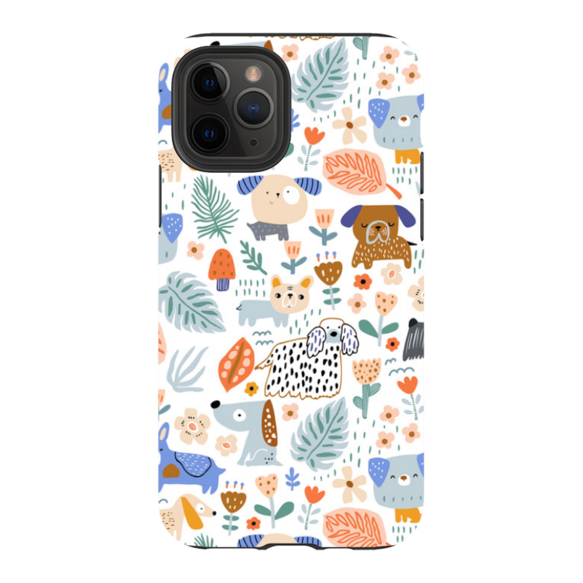 iPhone Tough Case - Dog Floral Pattern