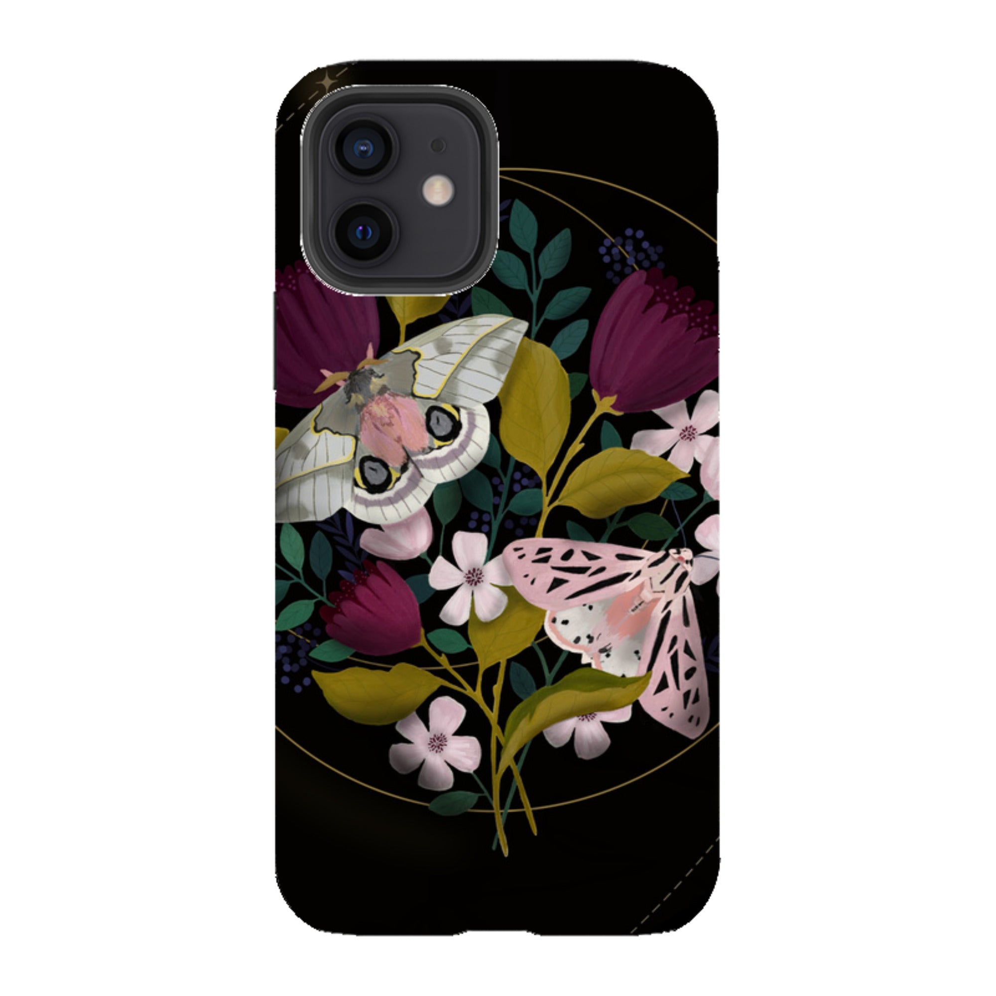 iPhone Tough Case - Moon Moths By Bex Parkin