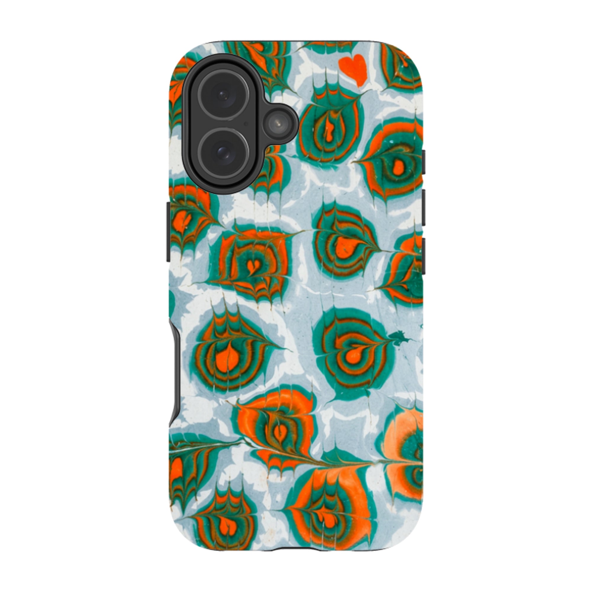 iPhone Tough Case - Teal & Orange Marble