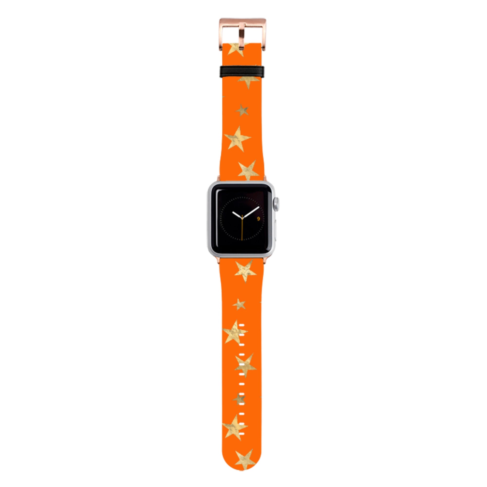 Orange and Gold Stars Apple Watch Strap