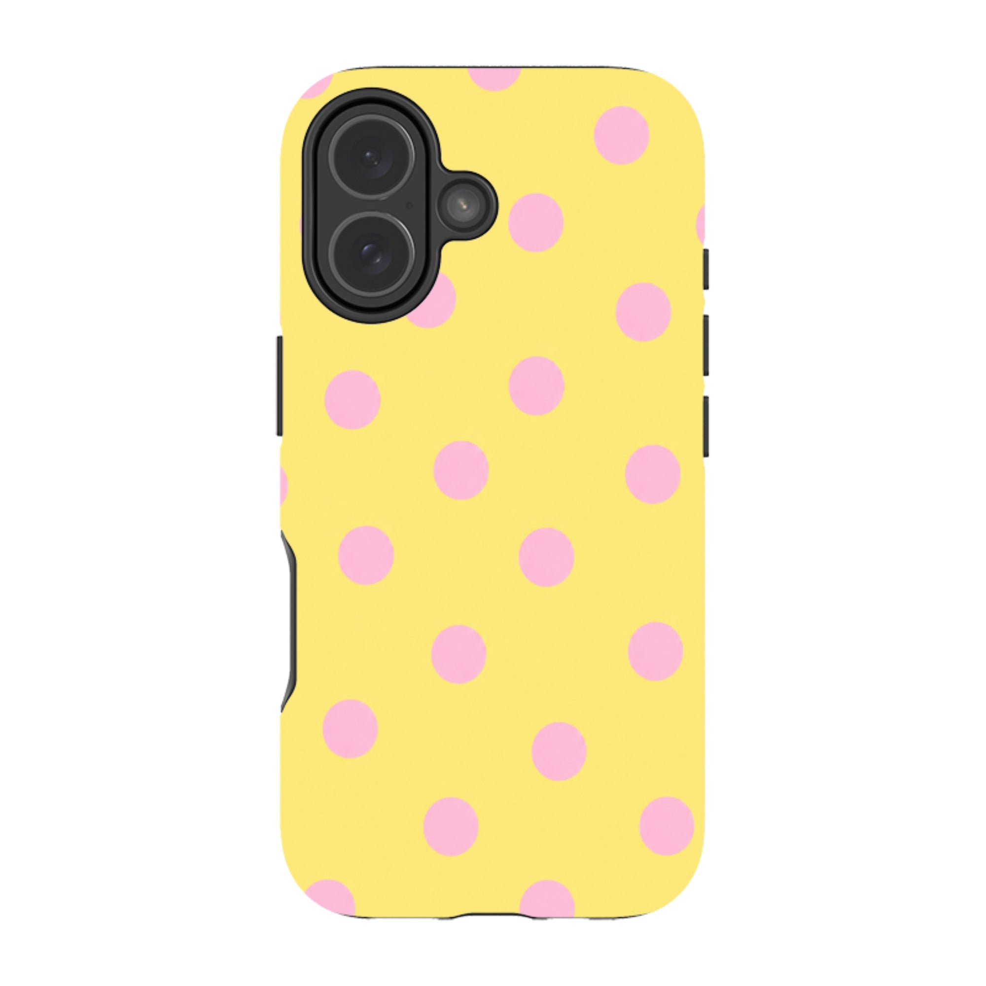 iPhone MagSafe Tough Case - Yellow & Pink Polka Dot