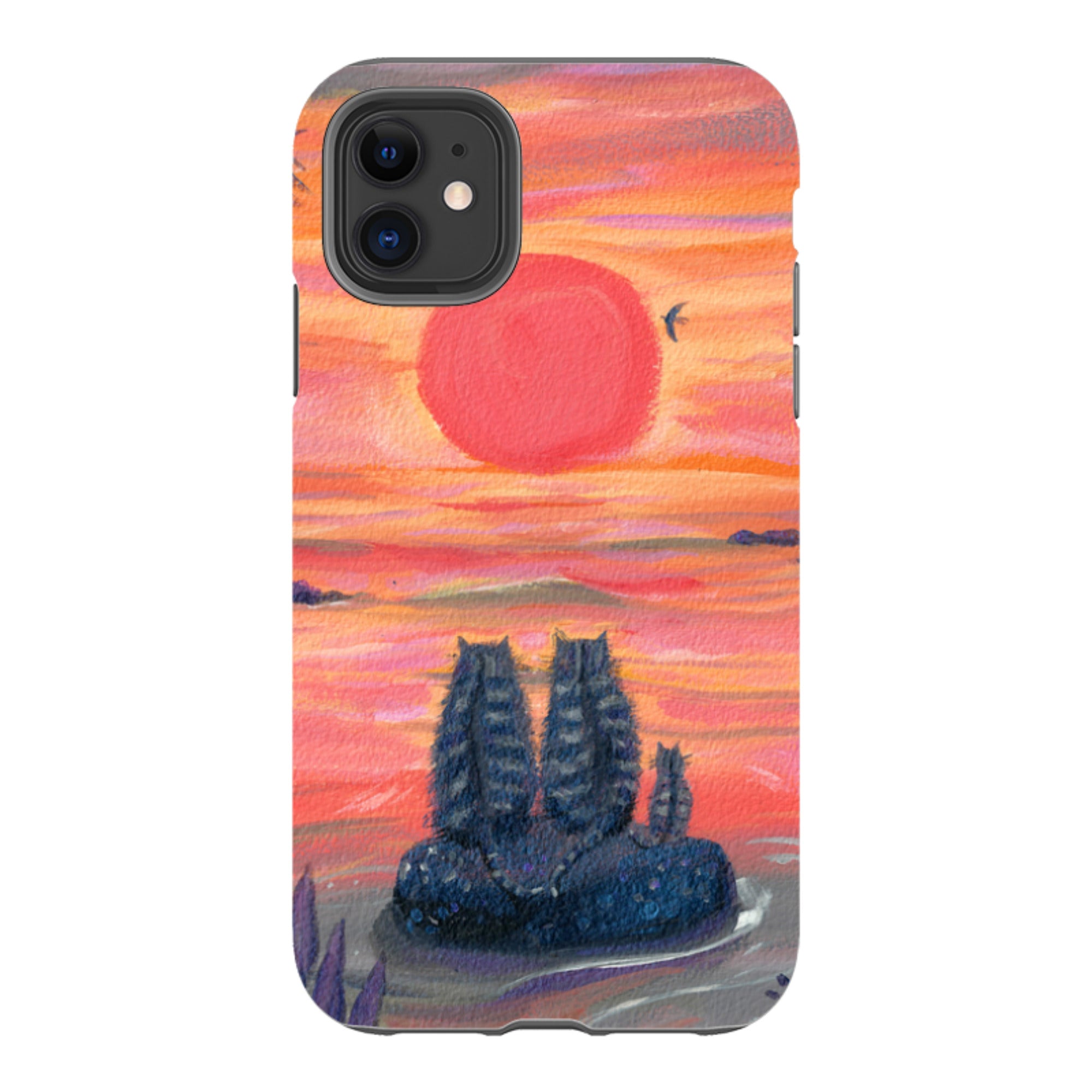 iPhone Tough Case - Sunset Cats By Mary Stubberfield