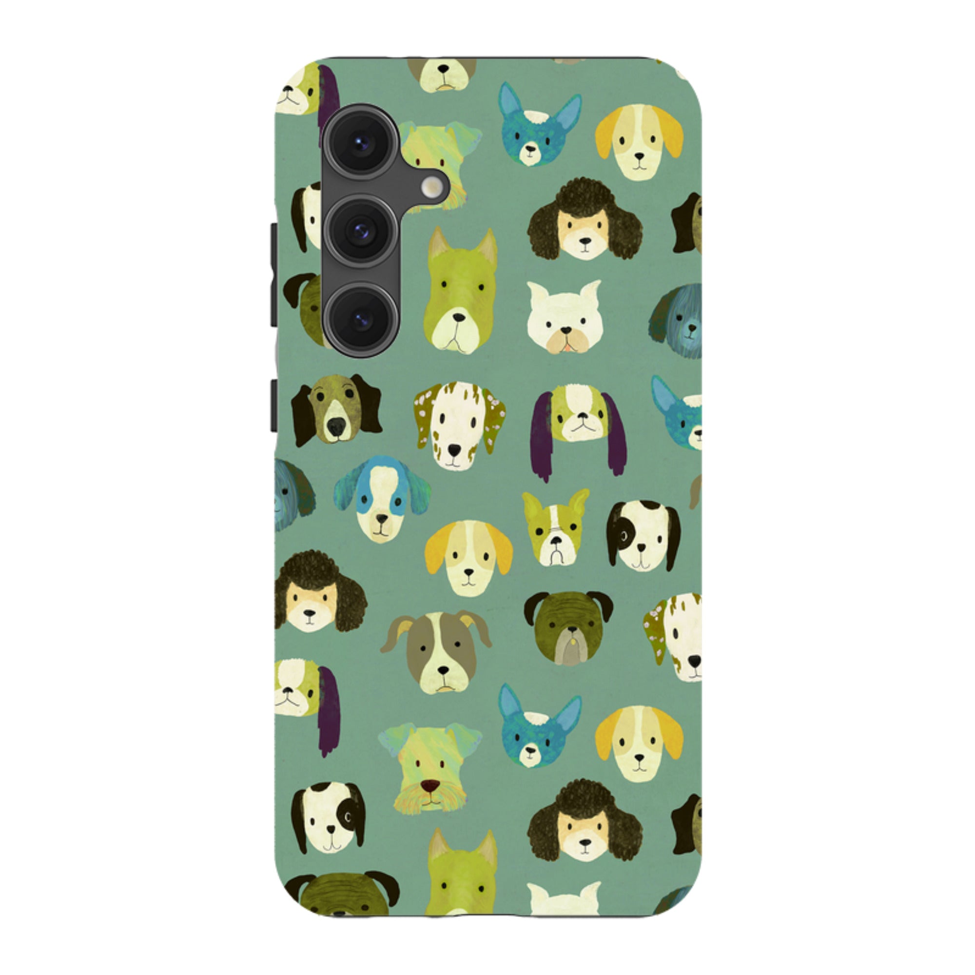 Samsung Tough Case - Dog Heads Green By Katherine Quinn