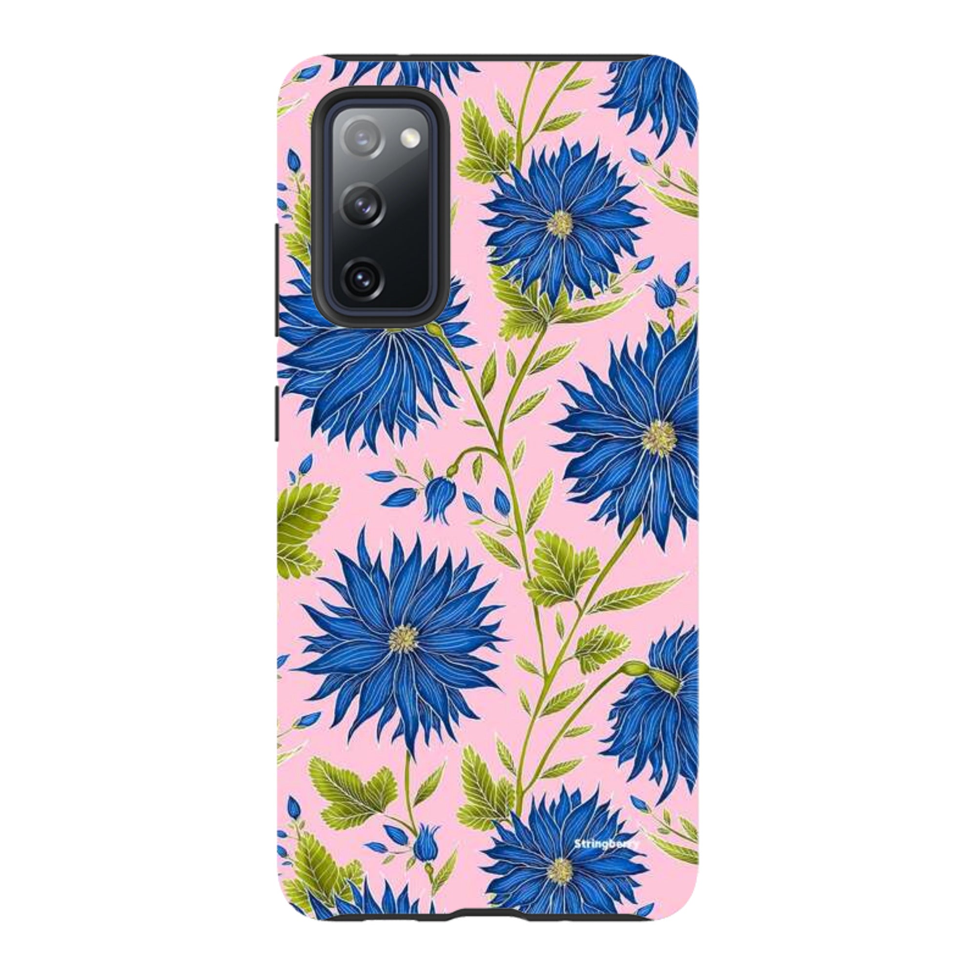 Samsung Tough Case - Blue Flowers Pink By Catherine Rowe