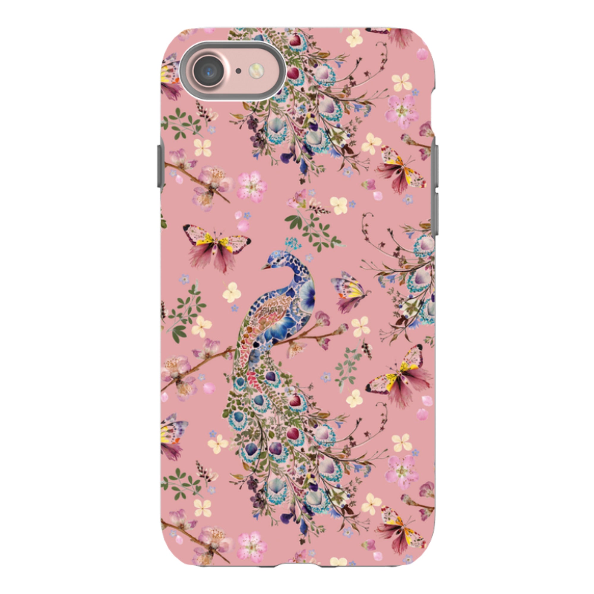 iPhone Tough Case - Peacock and Cherry Blossoms Lupine By Helen Ahpornsiri