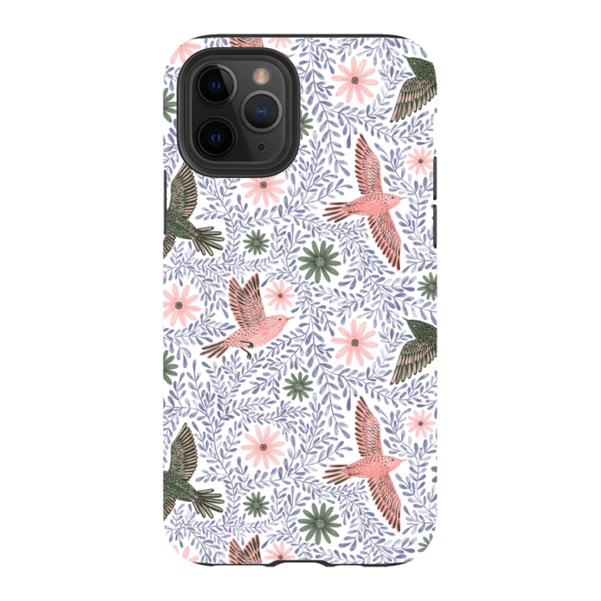 iPhone Tough Case - Bird Pattern Blue By Lee Foster Wilson