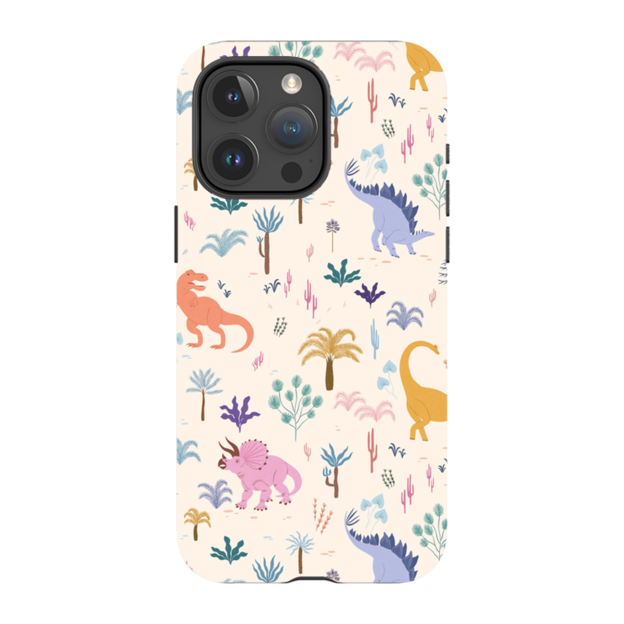 iPhone MagSafe Tough Case - Dinosaur Pattern Light By Meghann Rader
