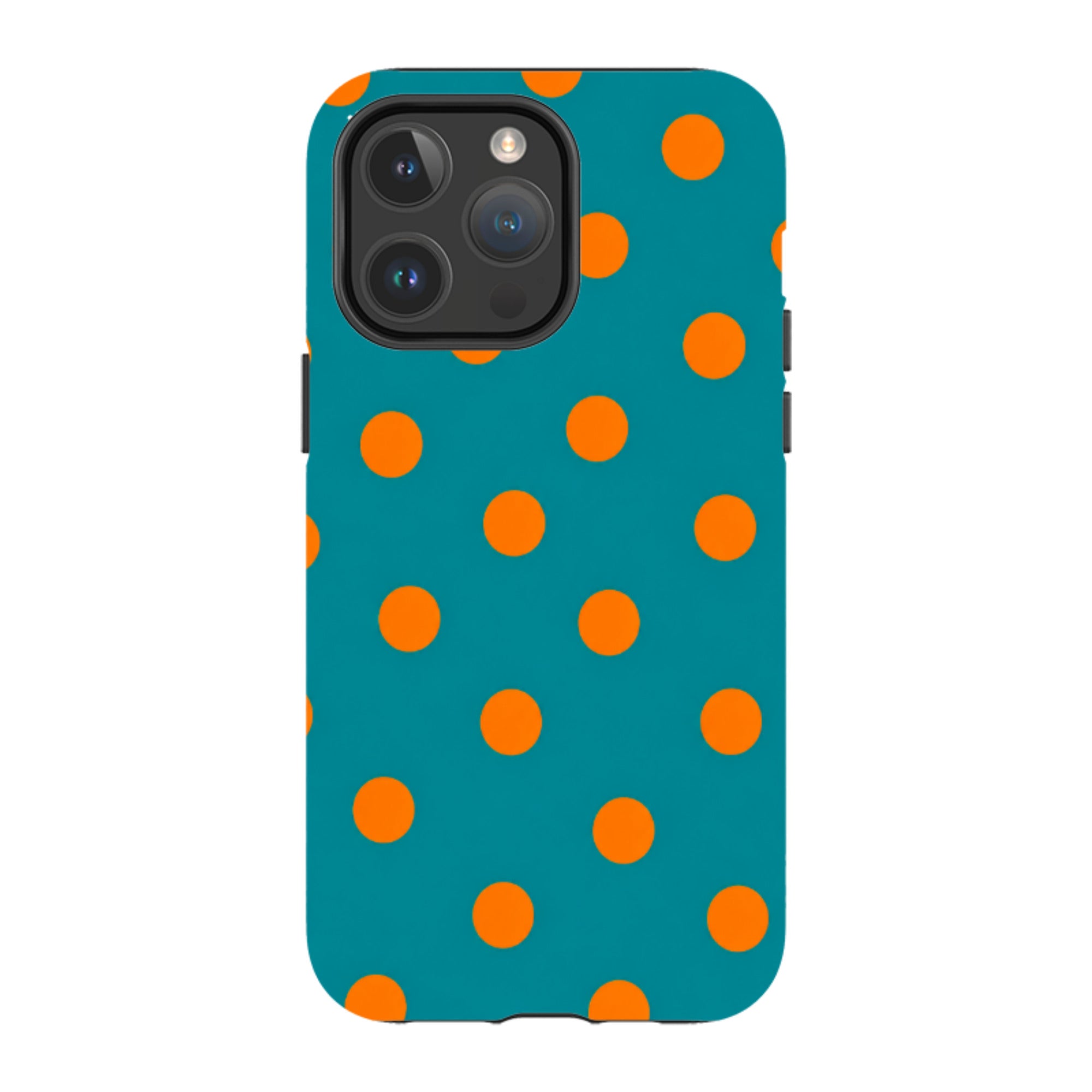 iPhone MagSafe Tough Case - Teal & Orange Polka Dot