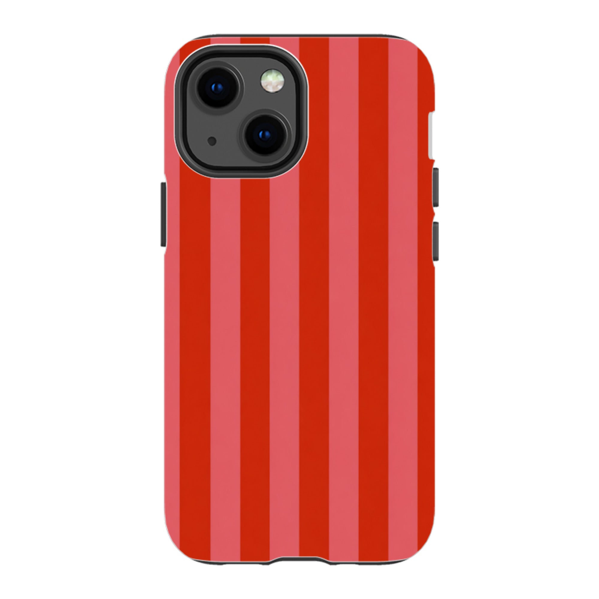 iPhone Tough Case - Cherry Red & Pink Stripe