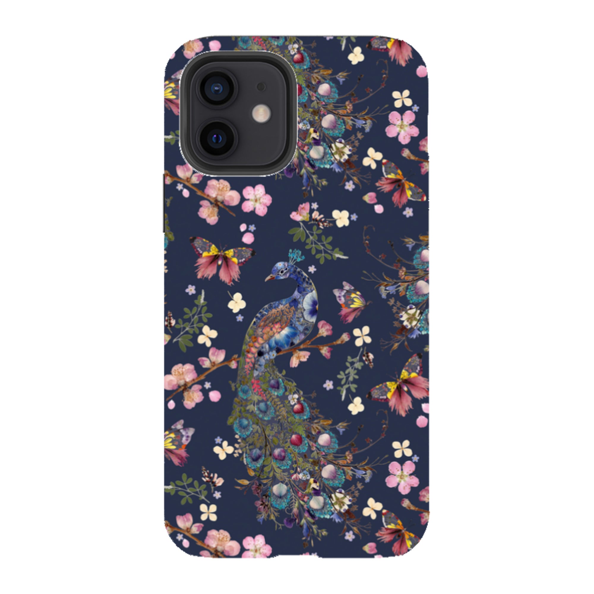 iPhone Tough Case - Peacock and Cherry Blossoms Iris By Helen Ahpornsiri