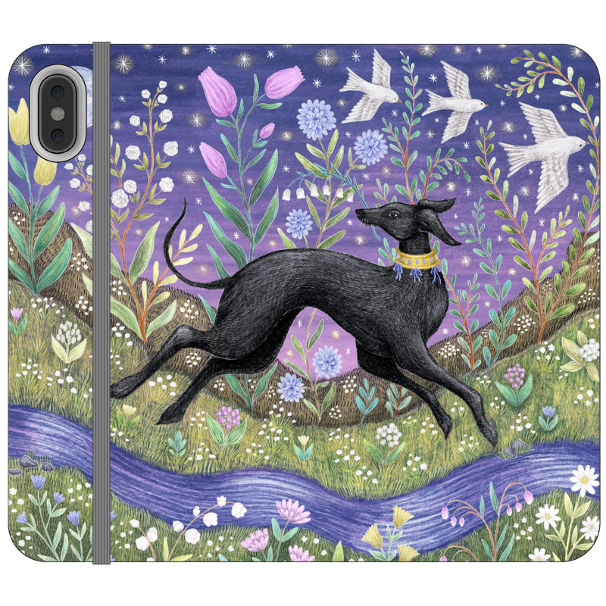 Meadow Hound Wallet Case By Catherine Rowe