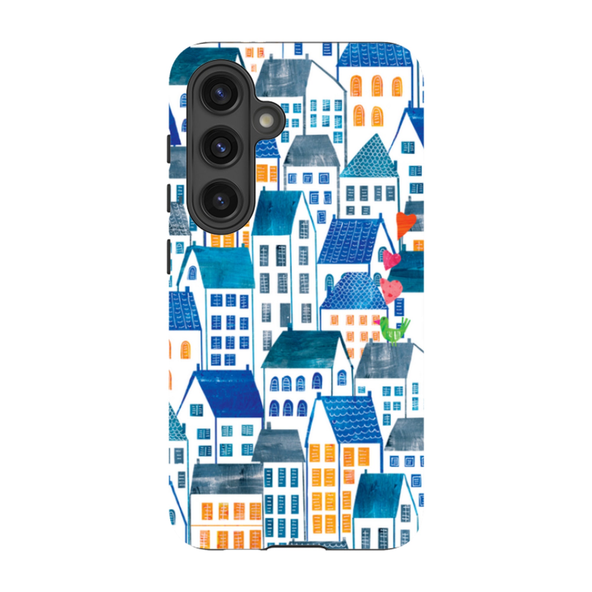 Samsung Tough Case - Blue Rooftop Houses By Tracey English