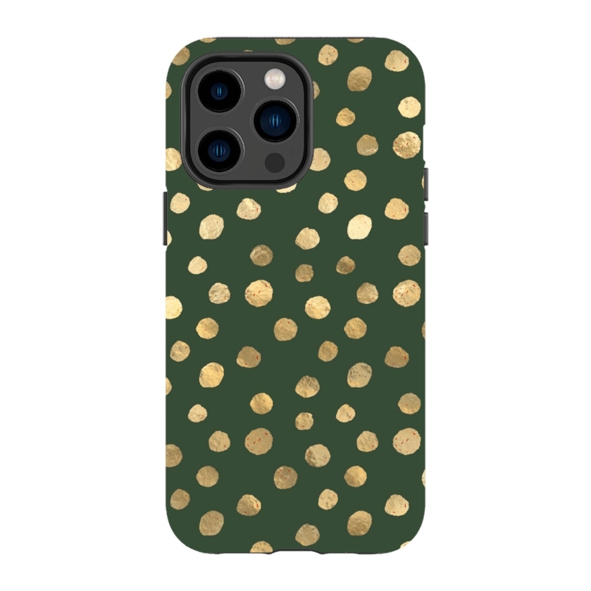 iPhone MagSafe Tough Case -  Green and Gold Dots