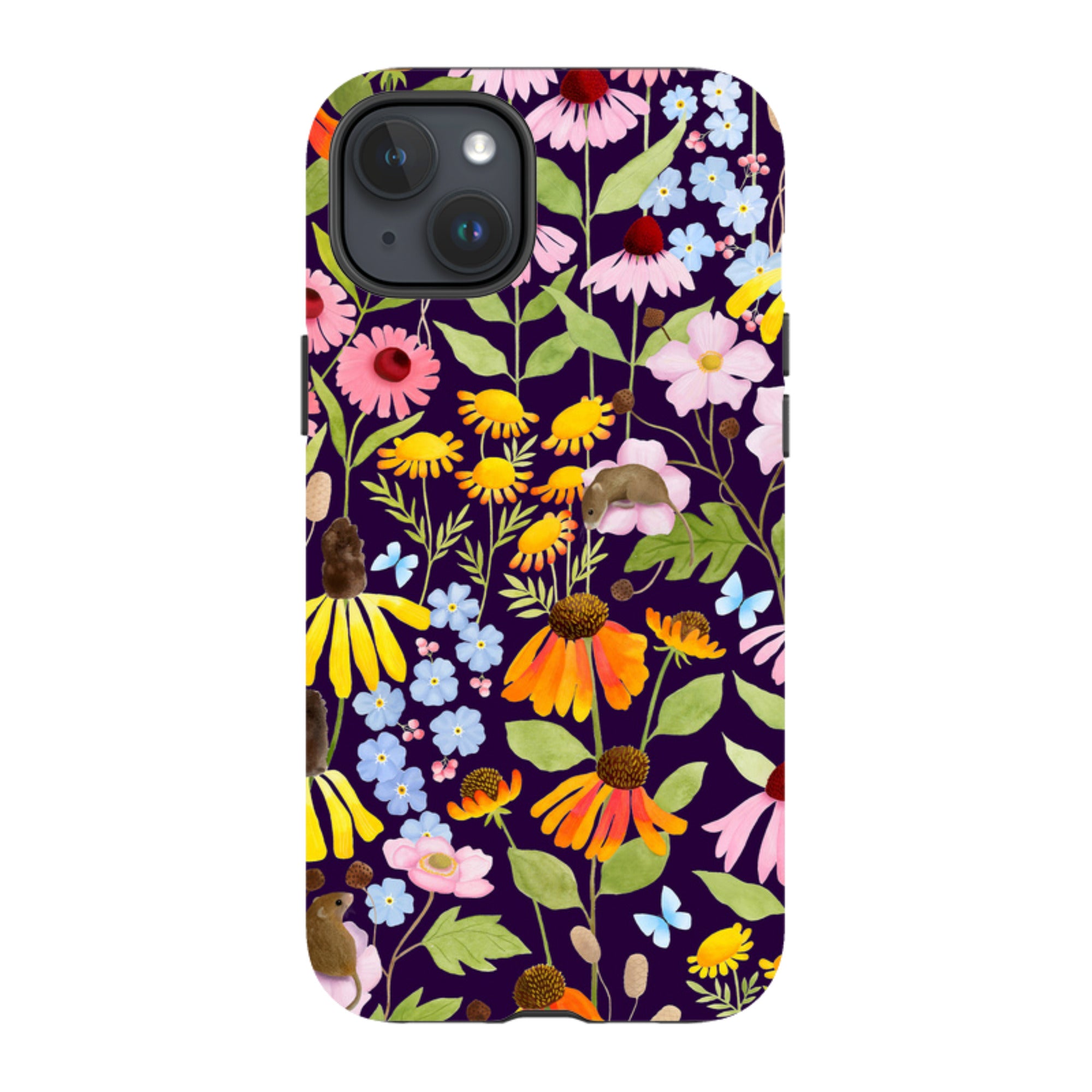iPhone Tough Case - Mice And Wildflowers By Bex Parkin