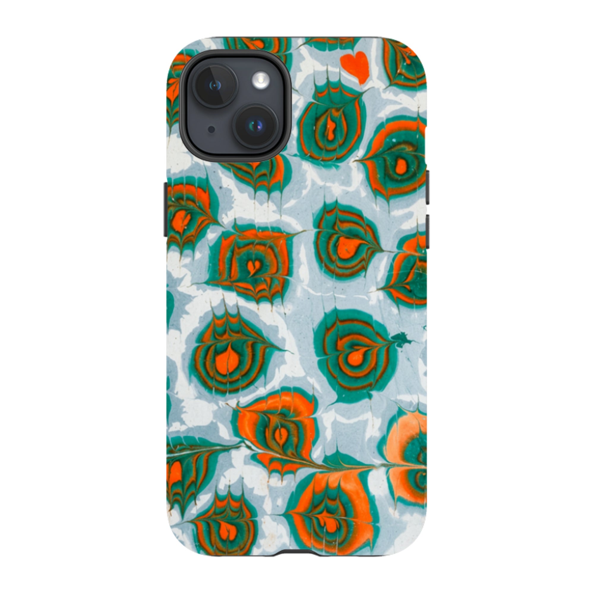 iPhone Tough Case - Teal & Orange Marble