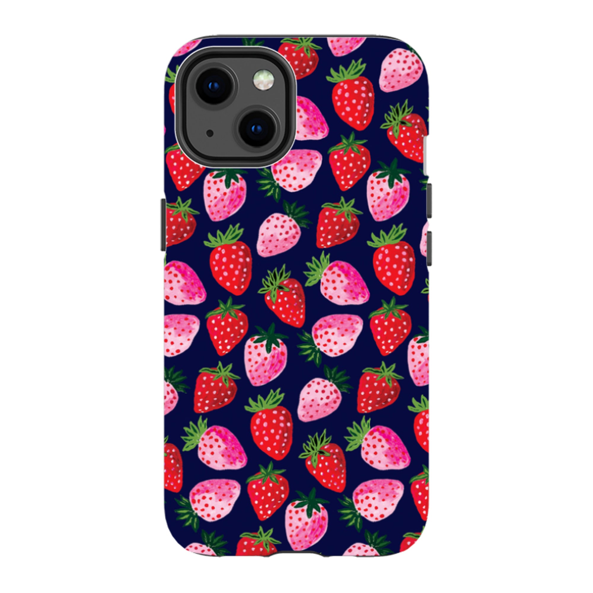 iPhone Tough Case - Strawberry Scatter Navy By Emma Frances Grant